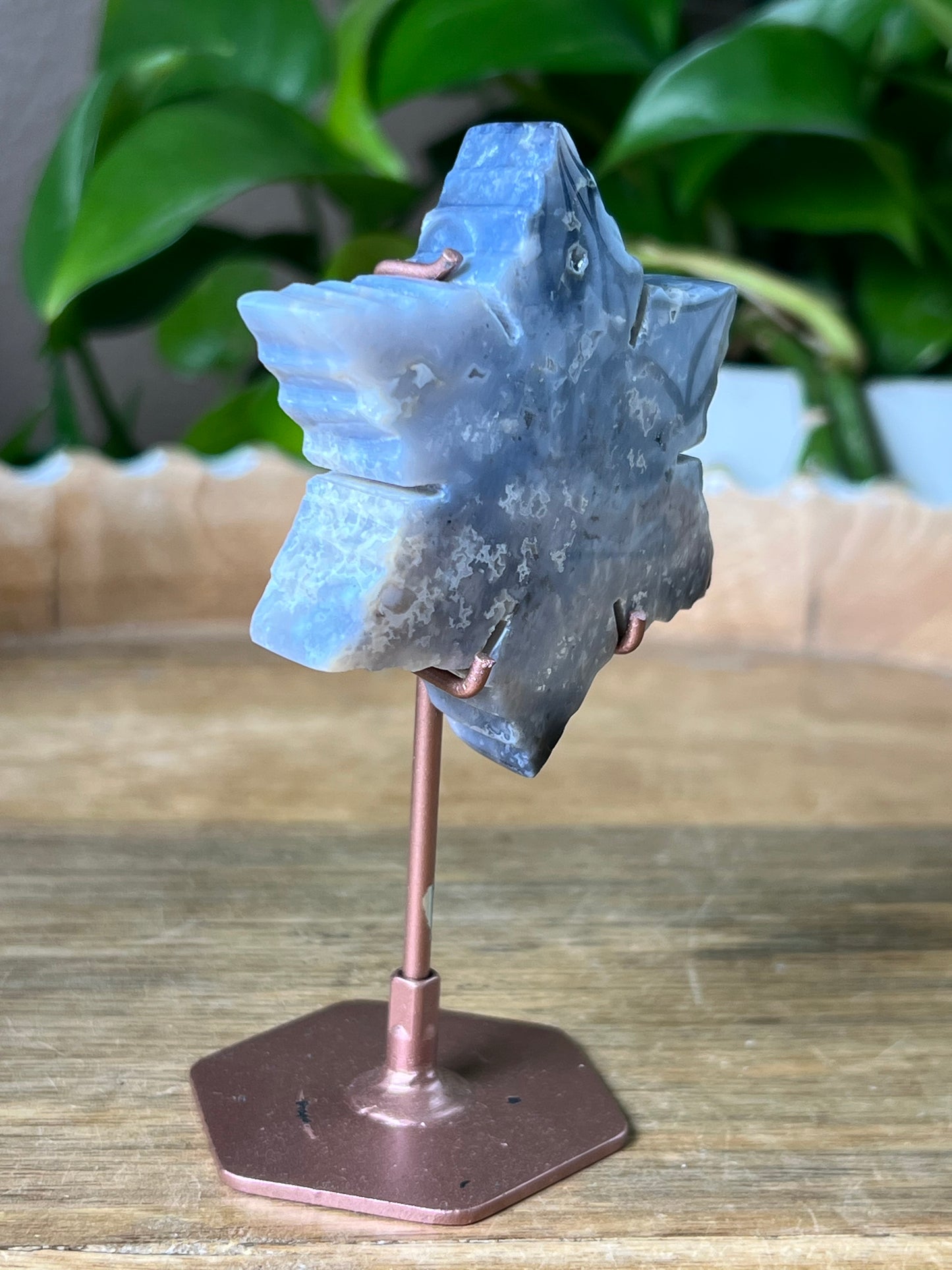 Blue Plume Agate Snowflake