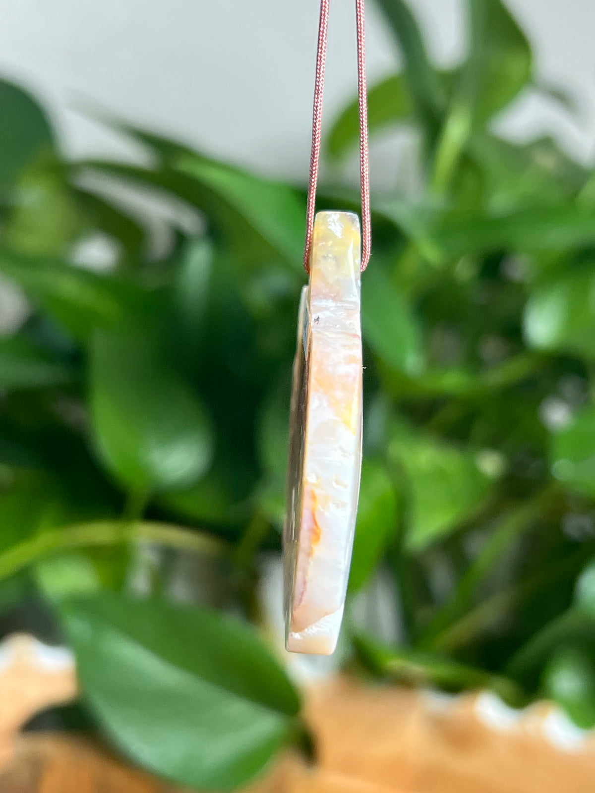 Rainbow Plume Agate Ornament Pumpkin: KV