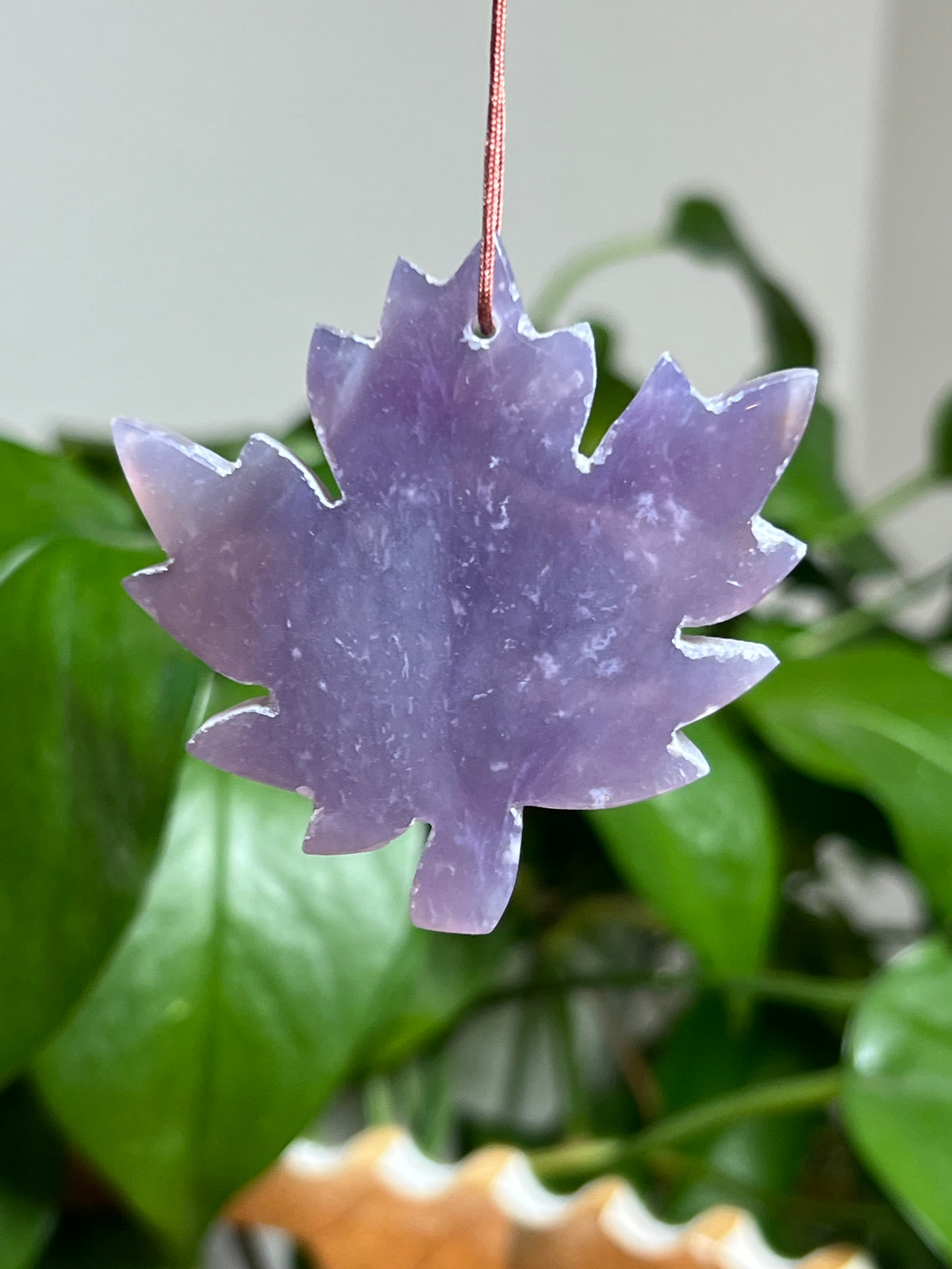 Purple Chalcedony Leaf Ornaments