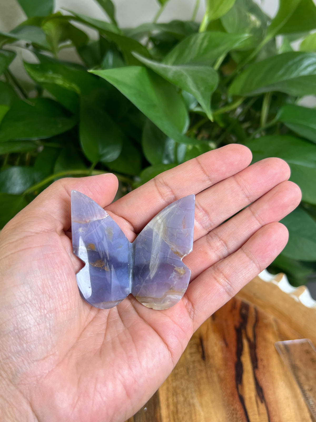 Purple Chalcedony 3D Butterfly: TP