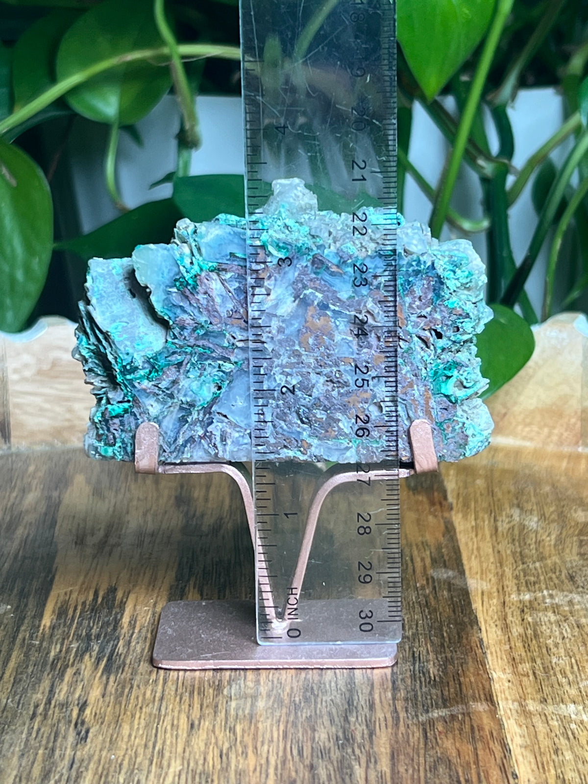 Copper In Malachite Chrysocolla and Chalcedony Slab: PB