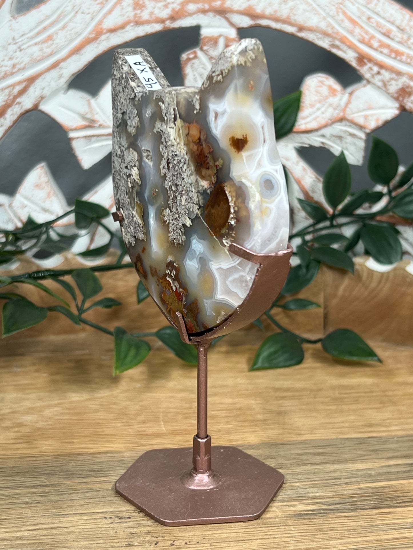 Scenic Moss Agate Cat Head