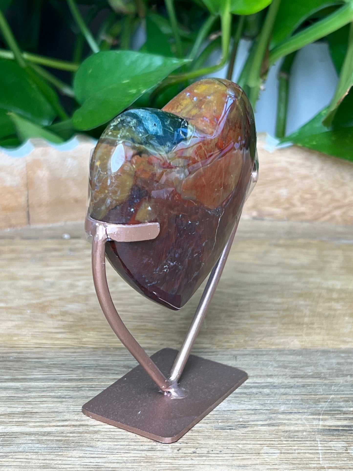 Mossy Jasper Heart
