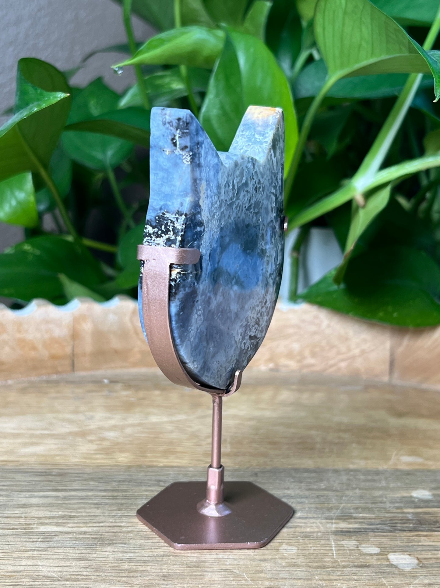 Blue Plume Agate Cat
