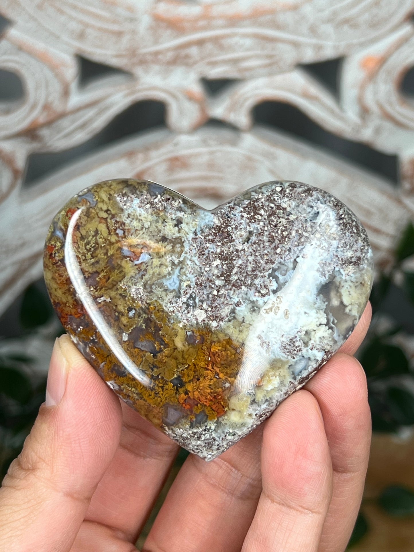 Scenic Moss Agate Heart