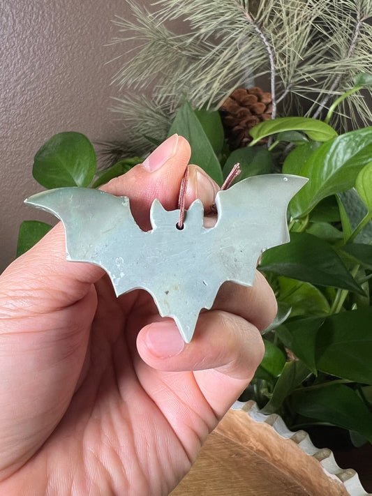 Blue Green Jasper Bat Ornament