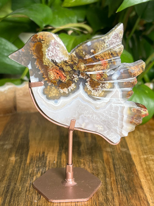 Scenic Moss Agate Bird