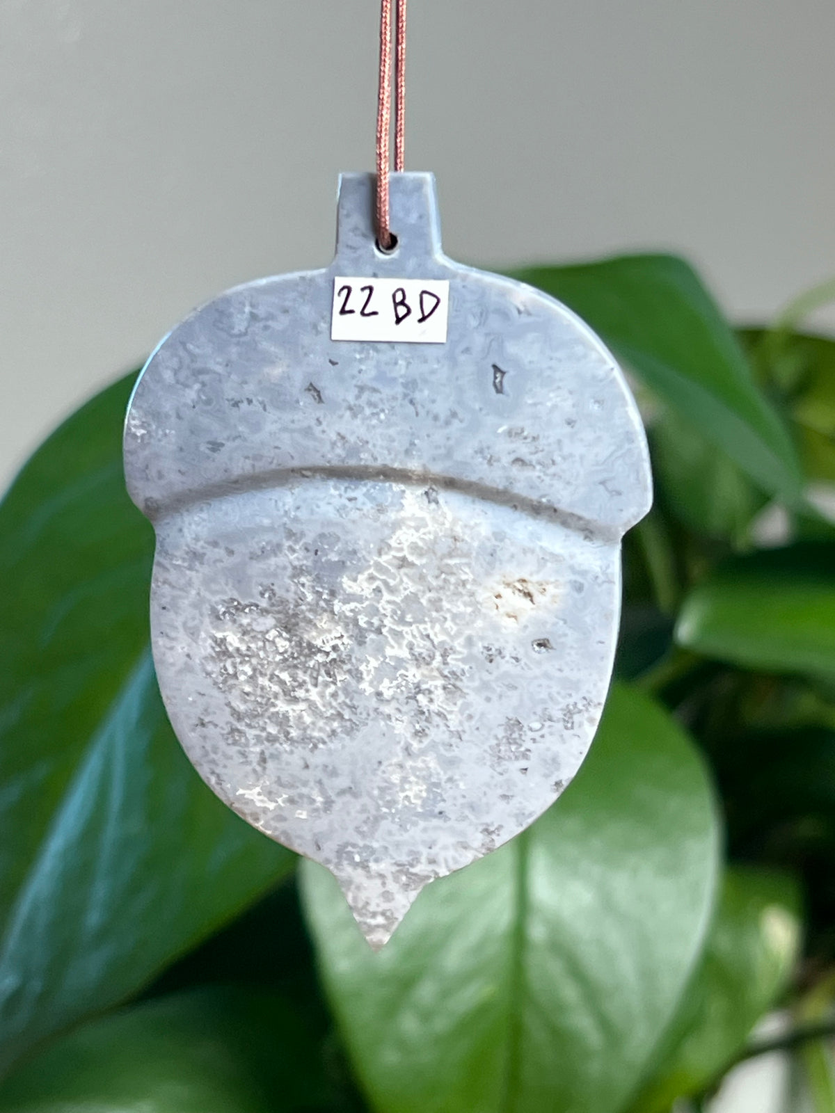 Blue Plume Agate Acorn Ornaments
