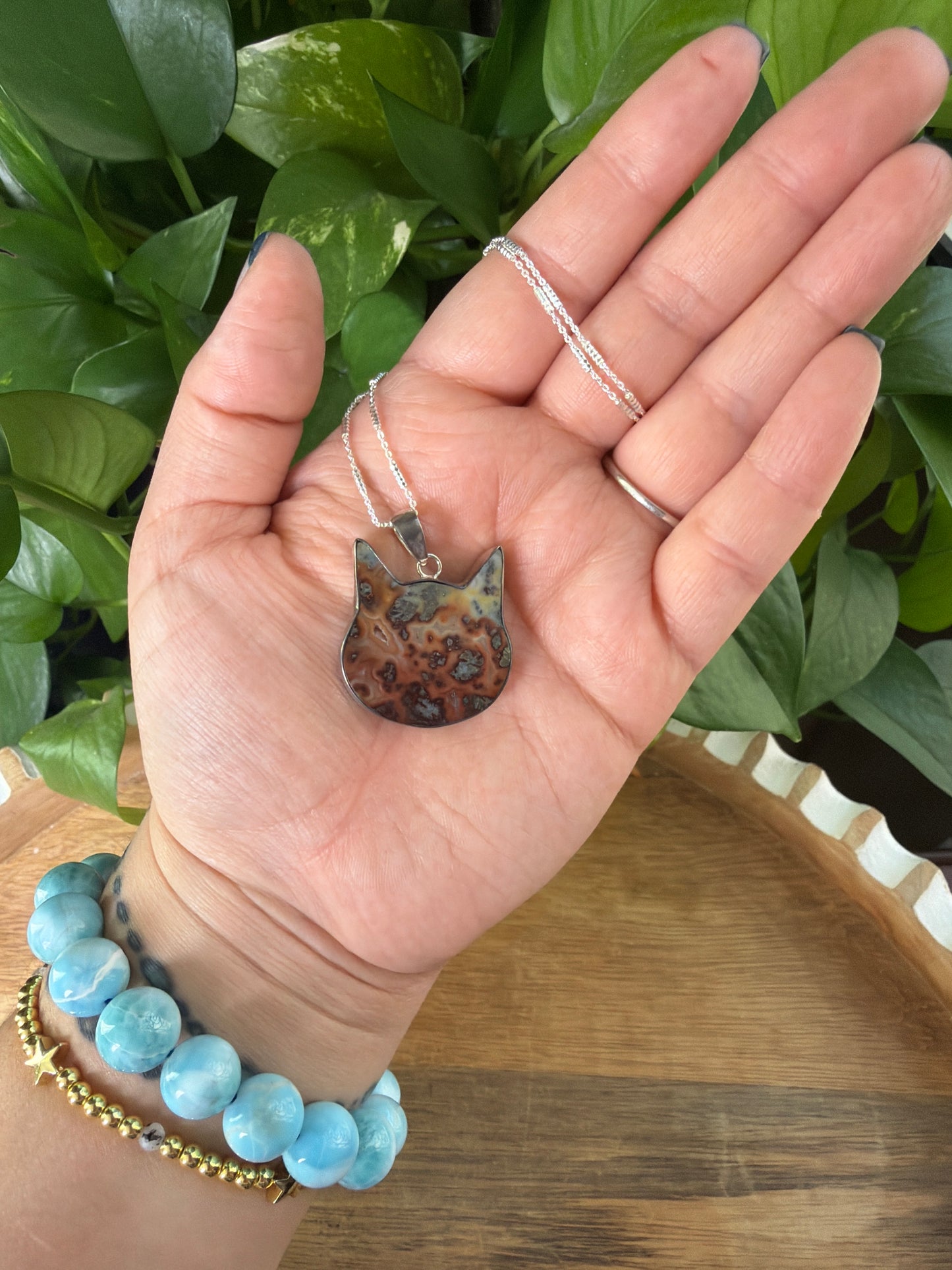 Marcasite Cat Head Pendant