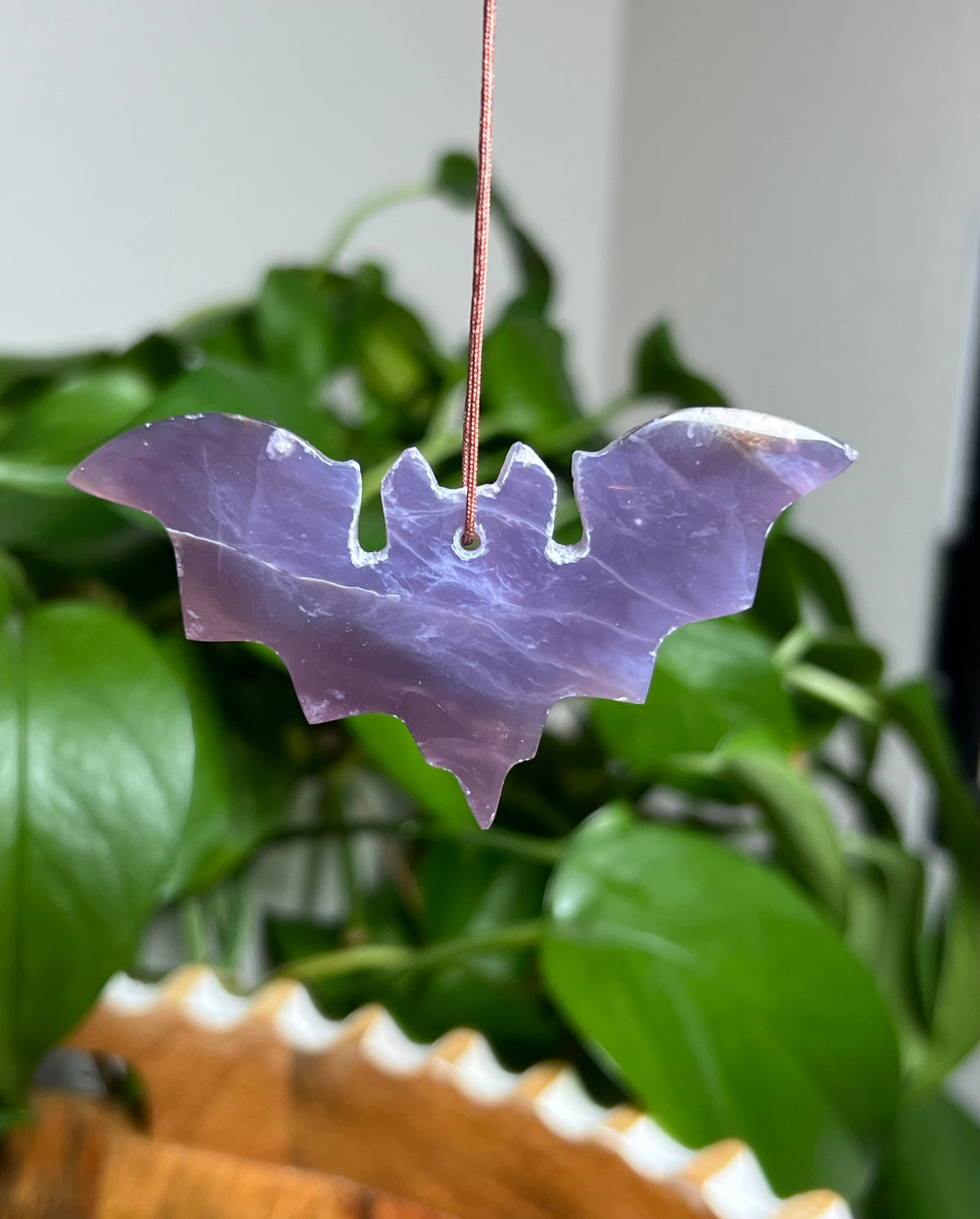 Purple Chalcedony Bat Ornaments