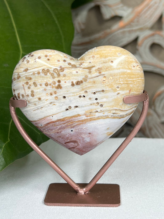 Milky Jasper Heart