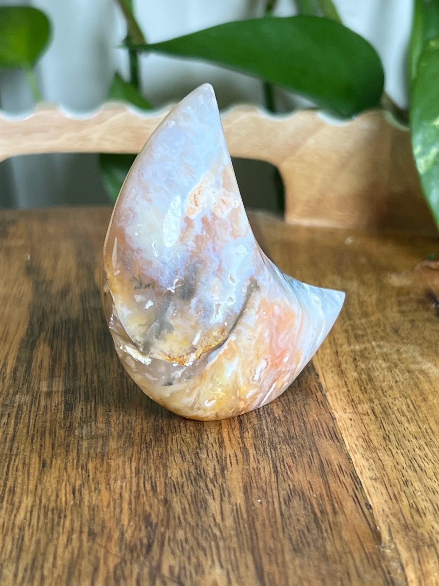 Rainbow Plume Agate Moon A