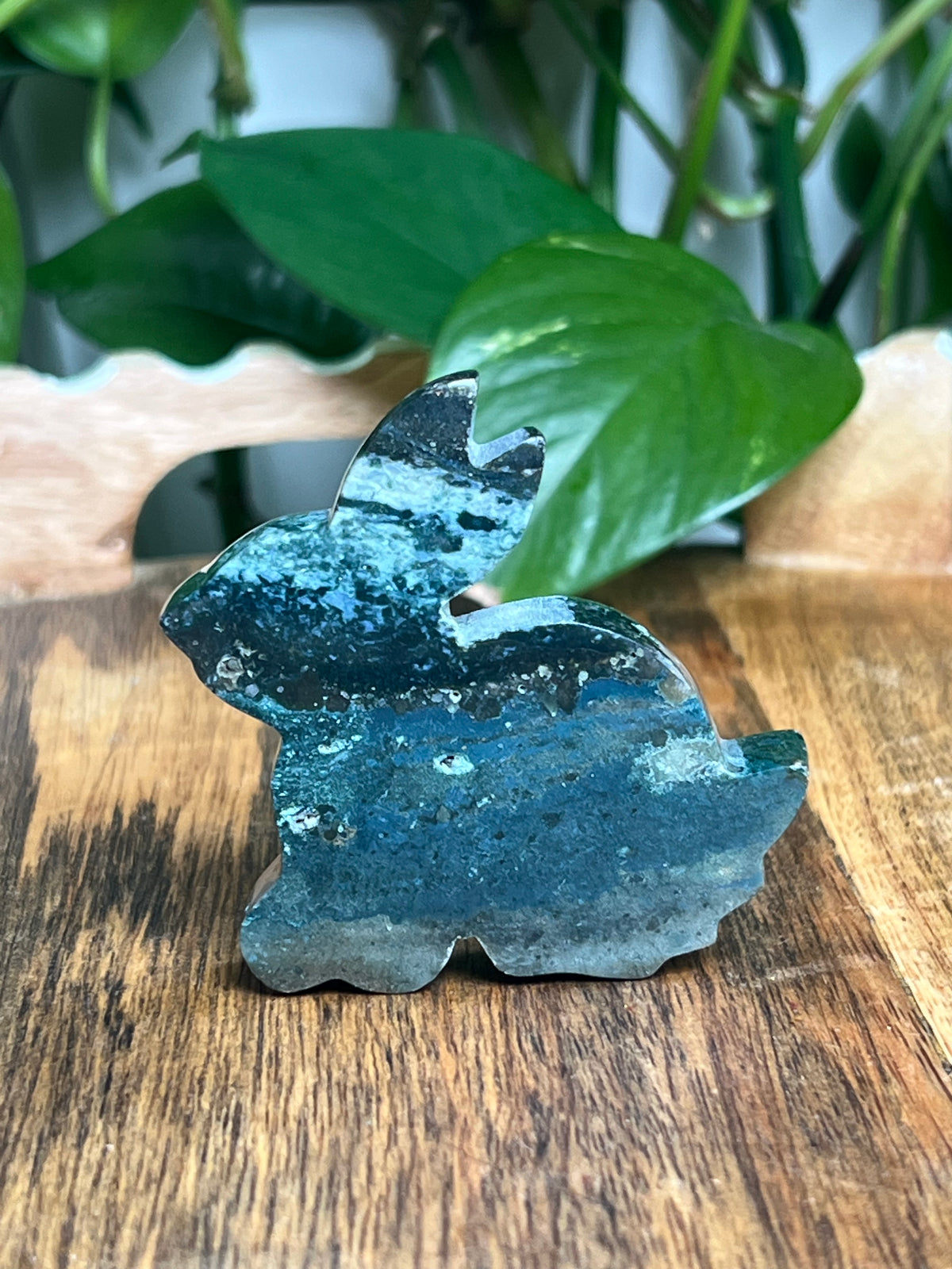 Blue Green Jasper Bunny: KB