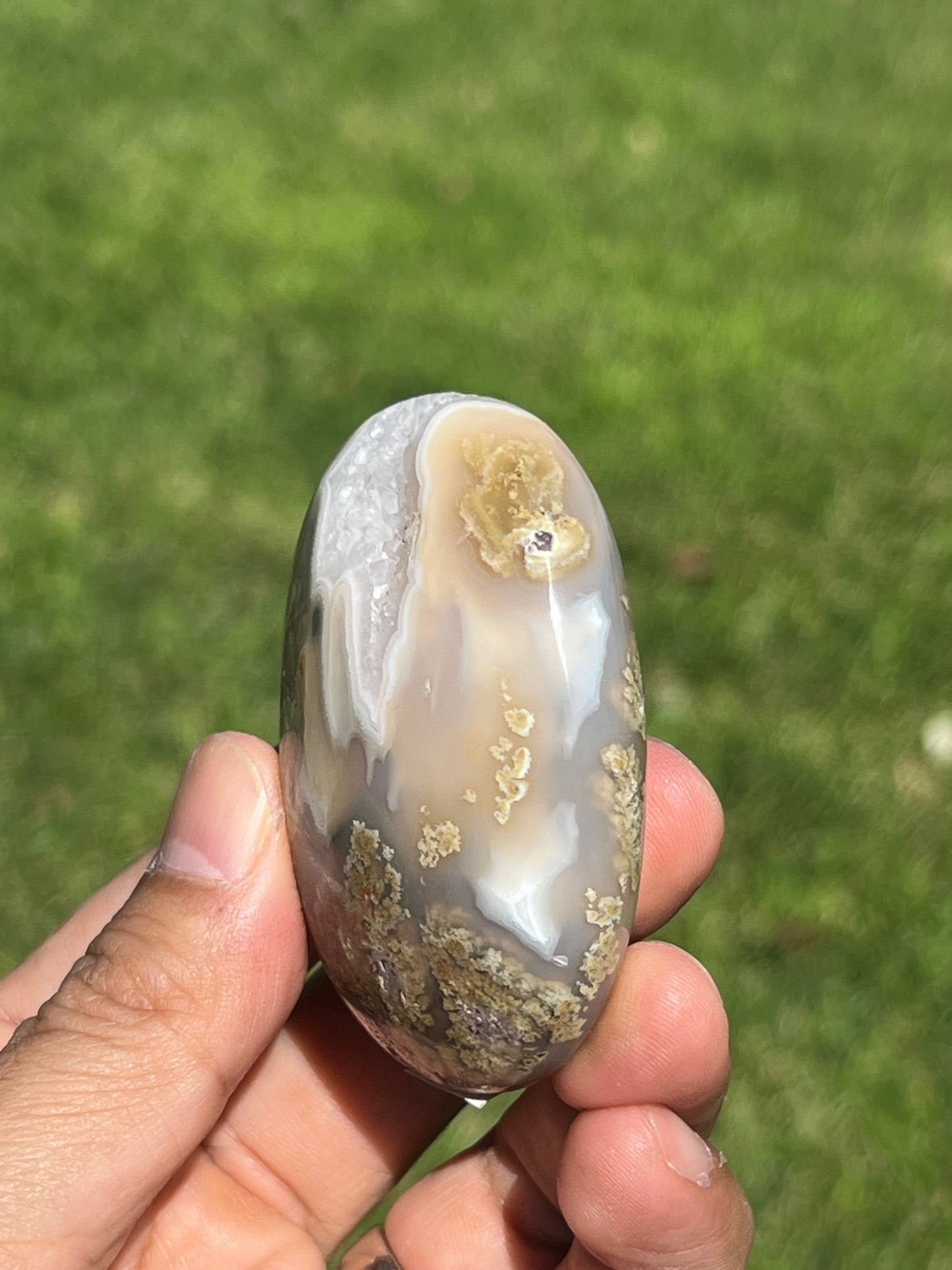 Scenic Moss Agate Palmstone RK