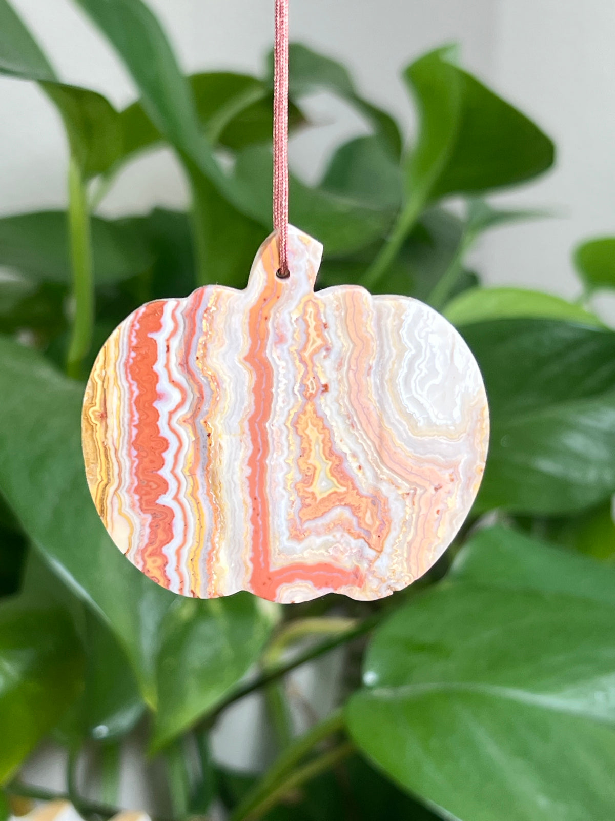 Crazy Lace Agate Ornament Pumpkin: PQ