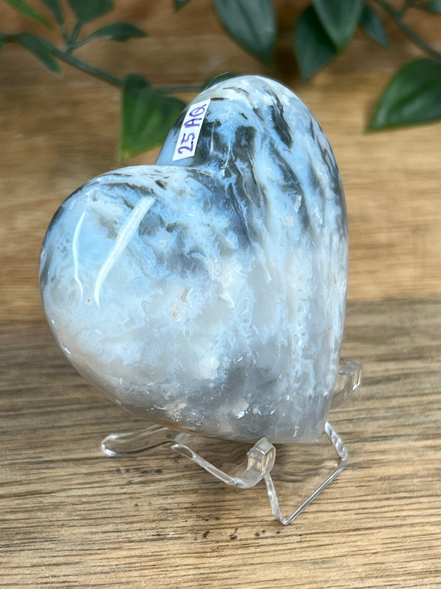 Rainbow Plume Agate Heart