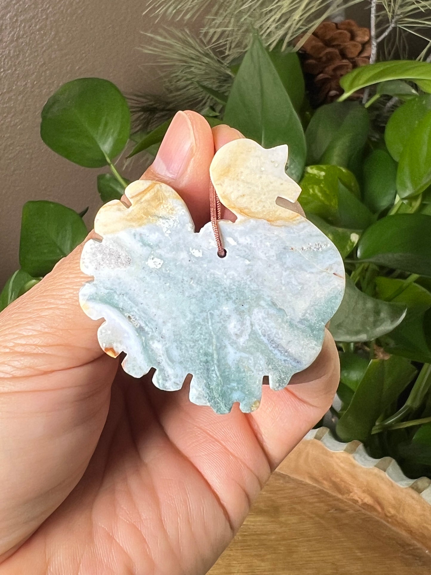 Blue Green Jasper Turkey Ornament