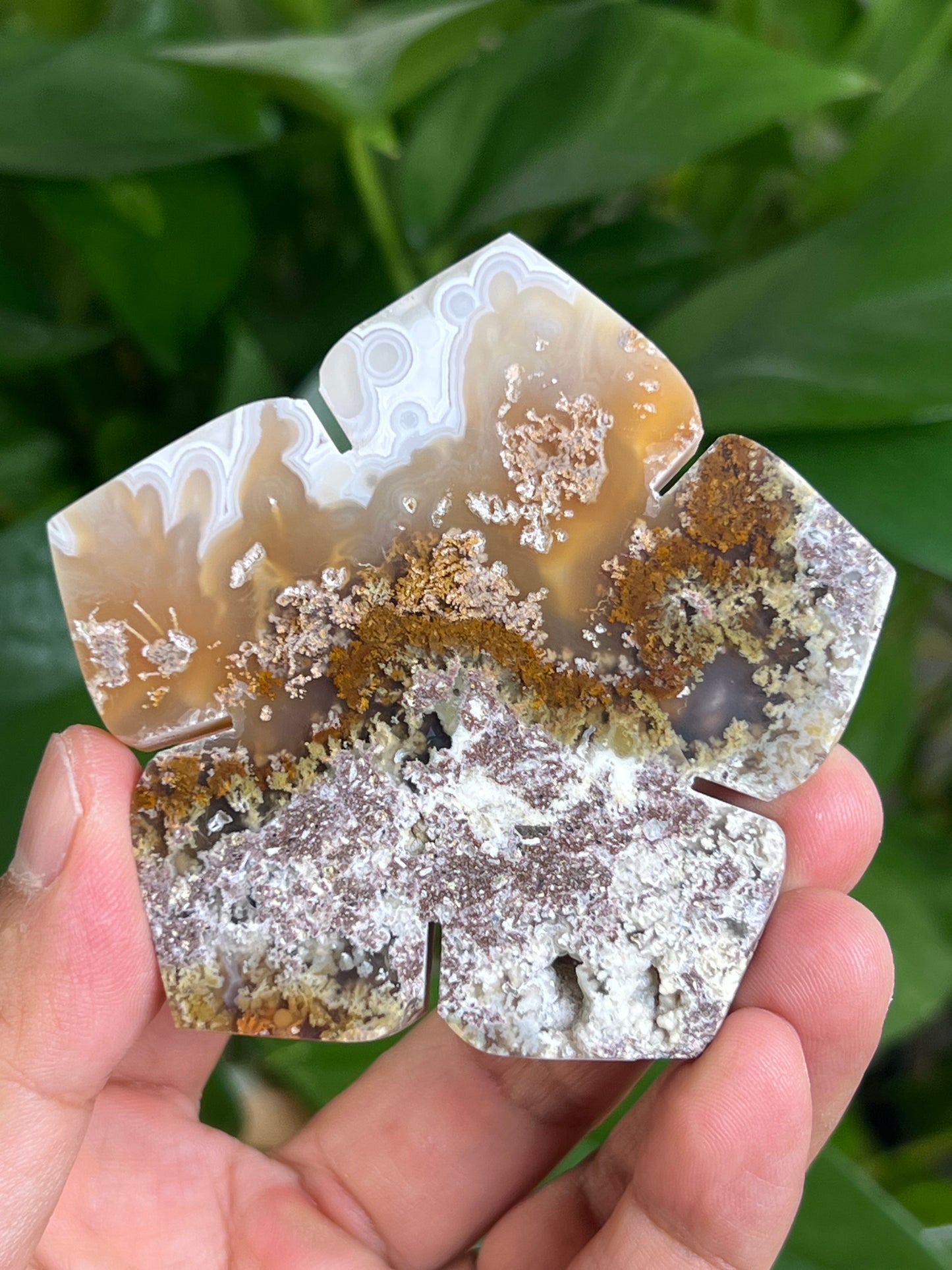 Scenic Moss Agate Flower HB