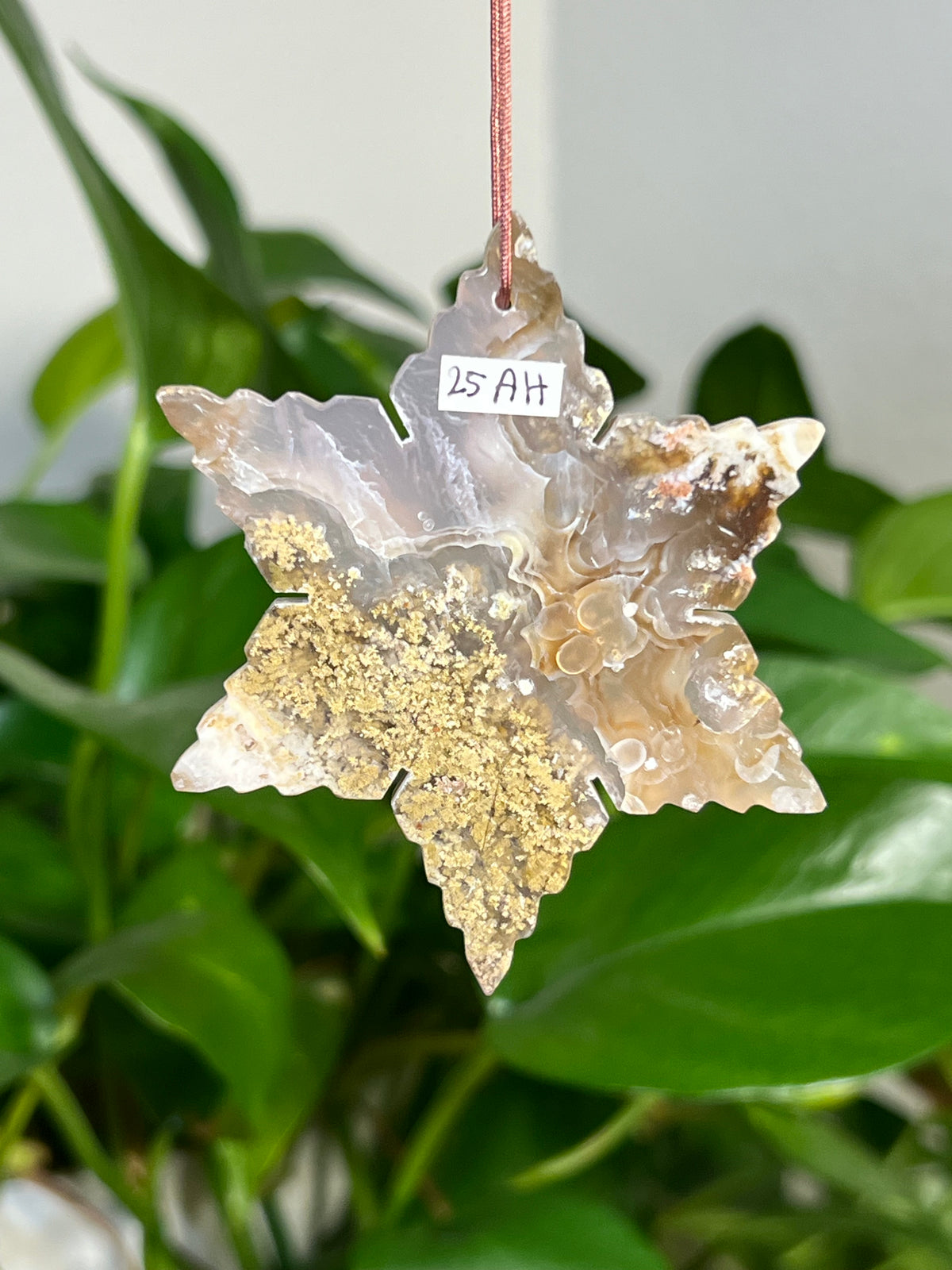 Scenic Moss Agate Snowflake Ornaments