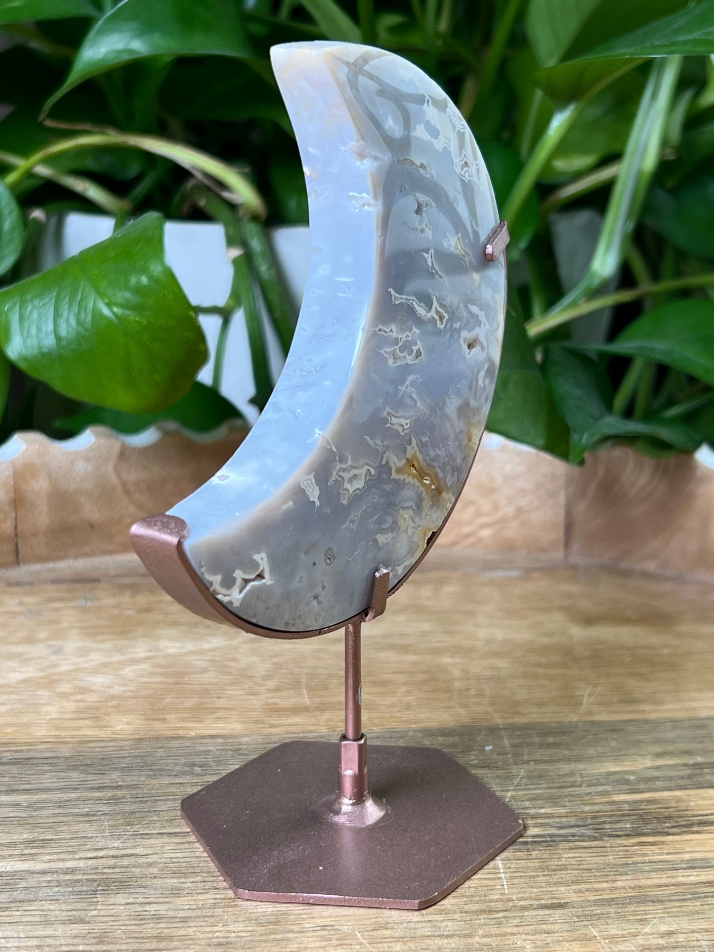 Winter Plume Agate Moon