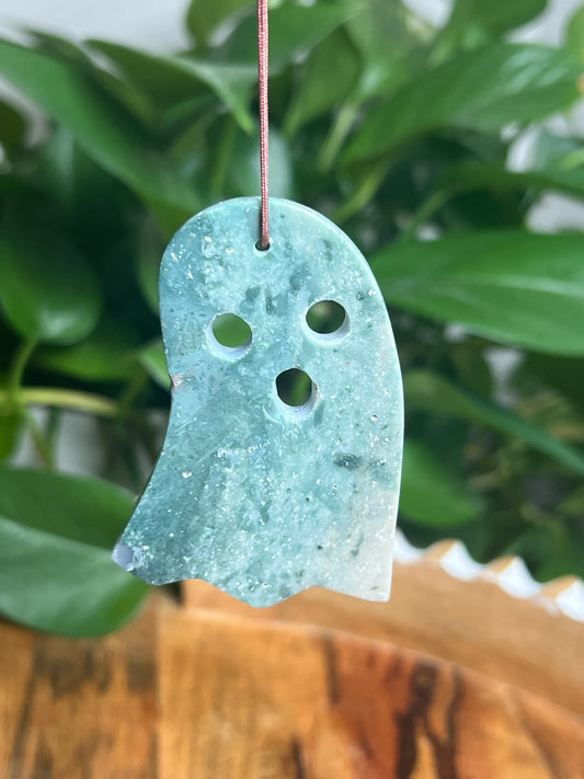 Blue Green Jasper Ornament Ghost: MQ