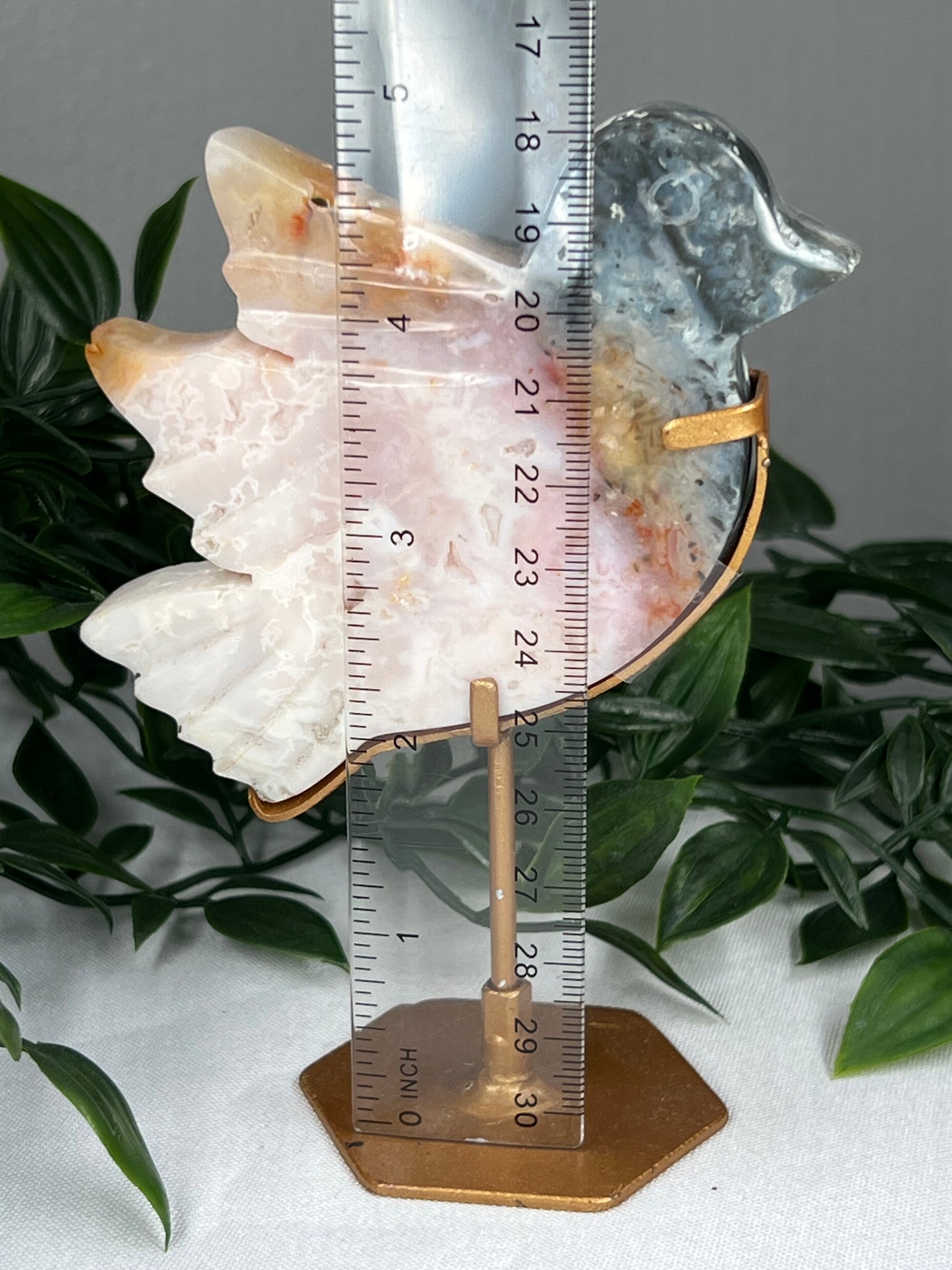 Rainbow Plume Agate Bird