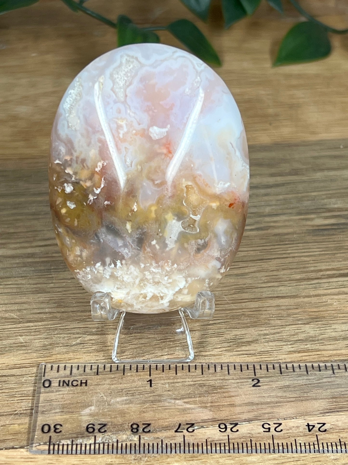 Rainbow Plume Agate Palmstone