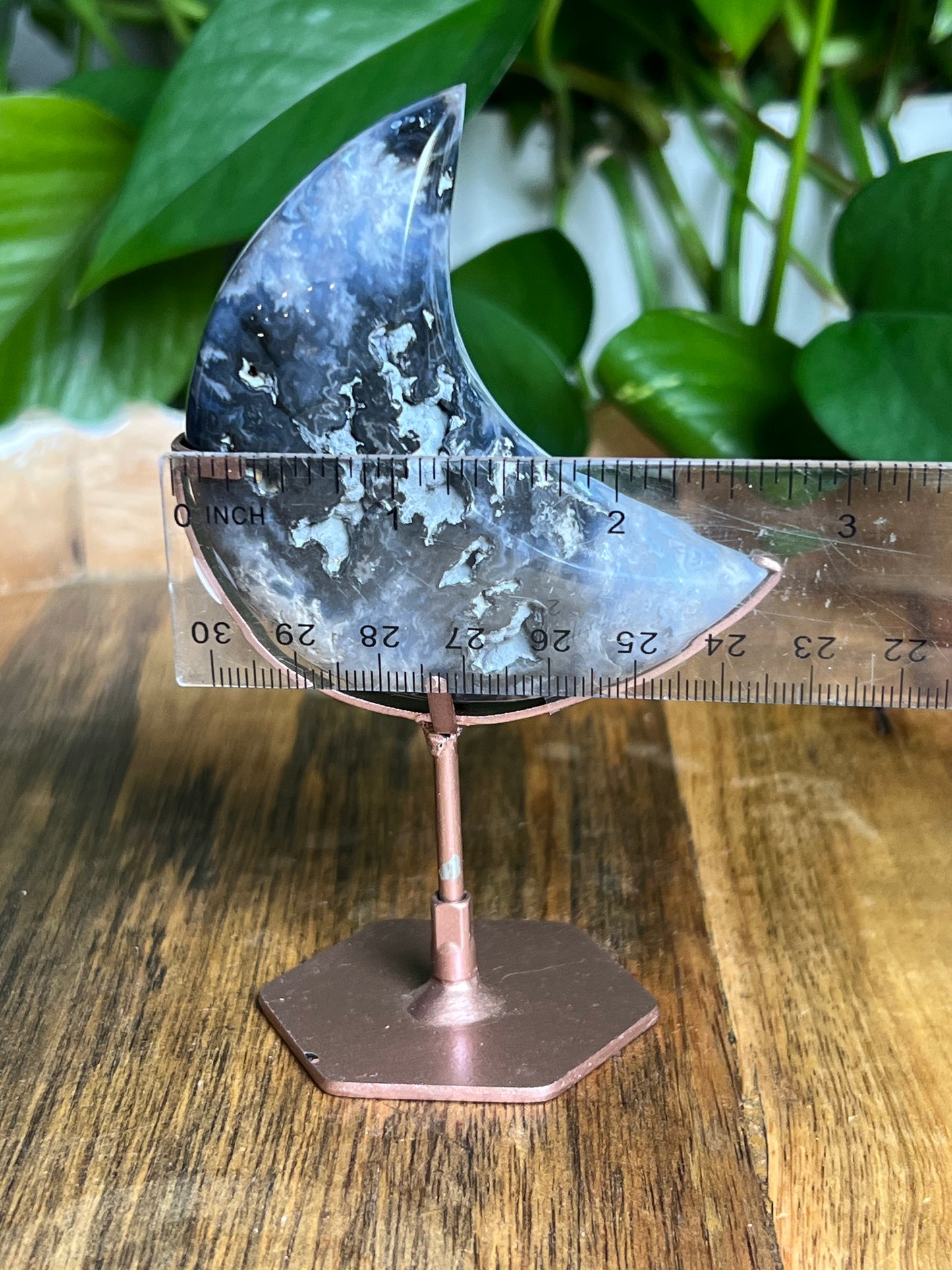Blue Plume Agate Moon A