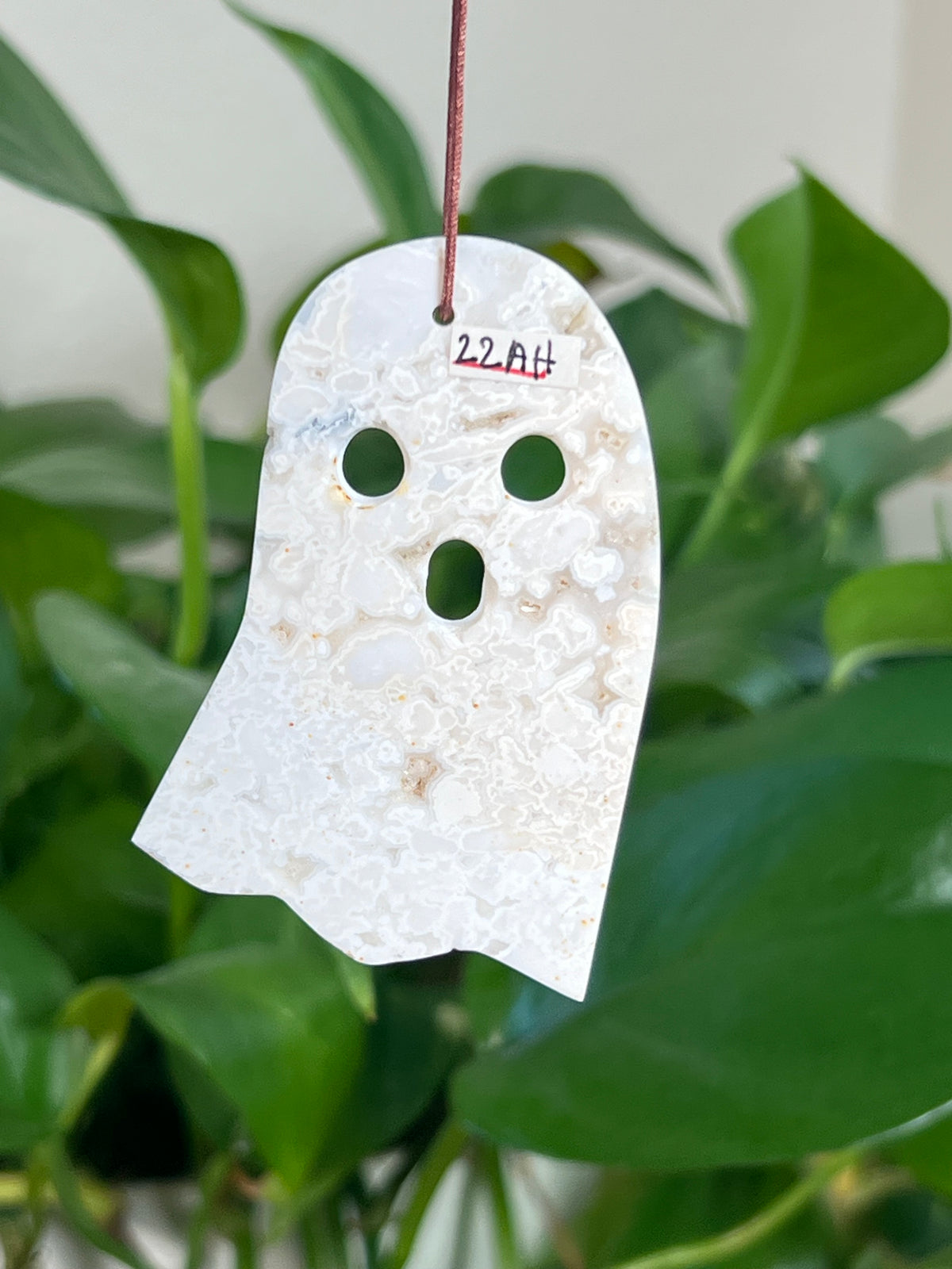 White Plume Agate Ghost Ornaments