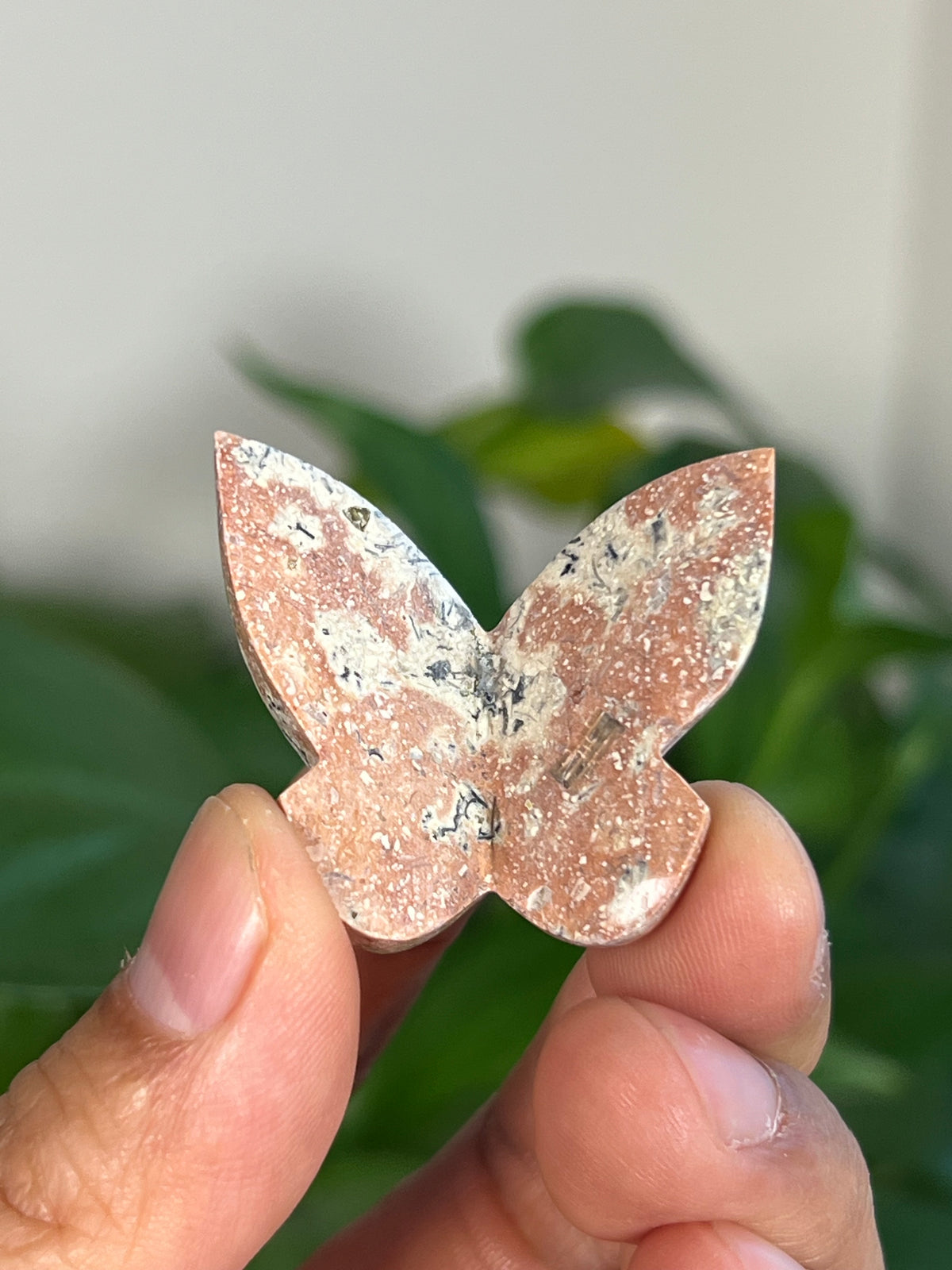 Peachy Pink Dendritic Jasper Mini 3D Butterflies