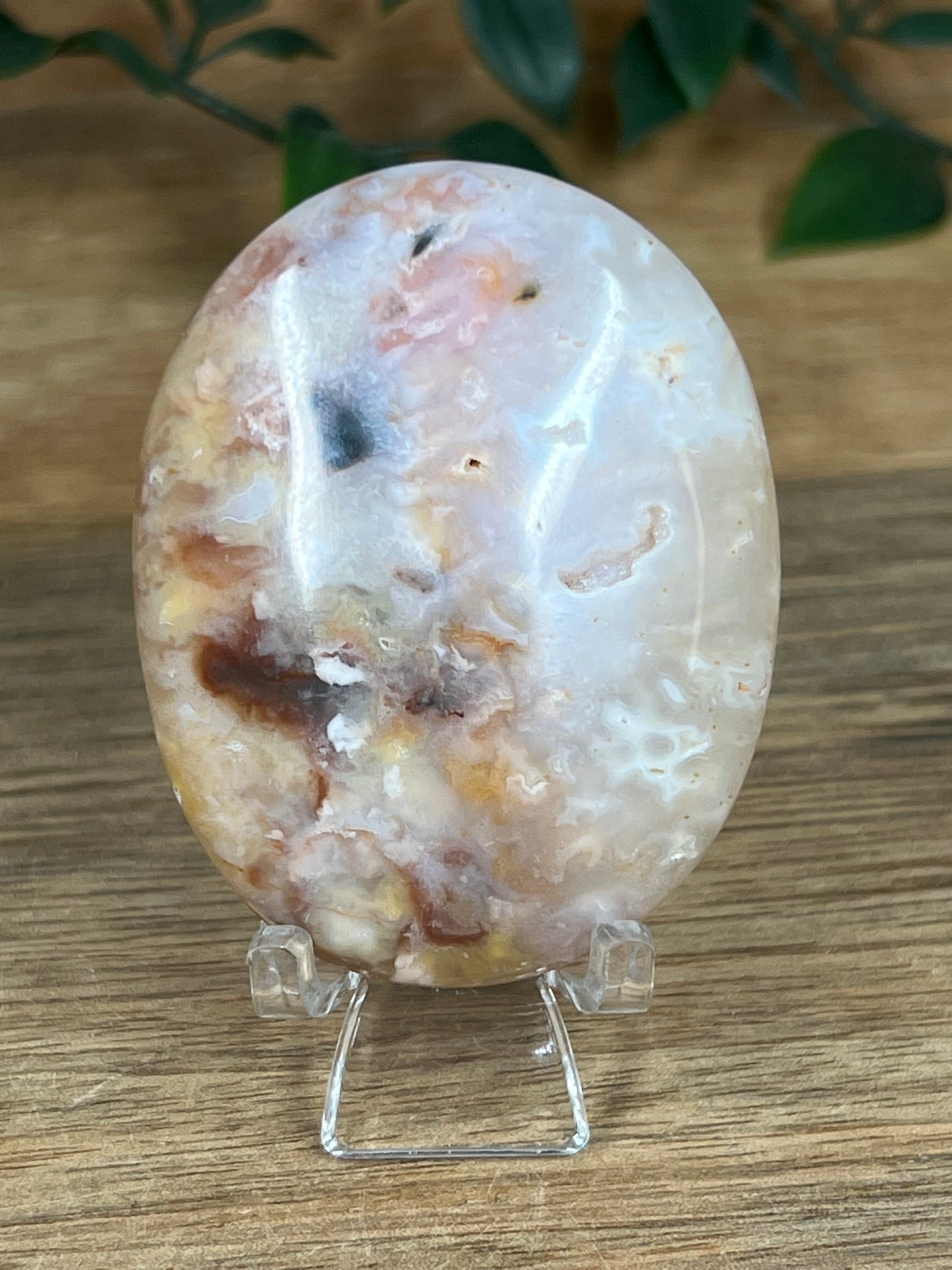 Rainbow Plume Agate Palmstone