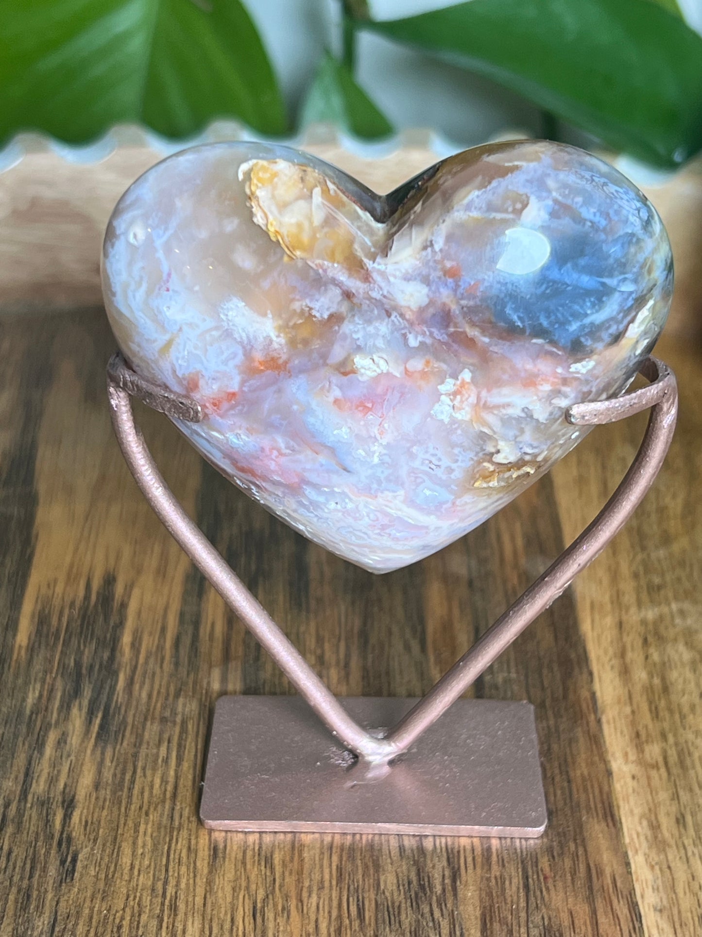 Rainbow Plume Agate Heart TA