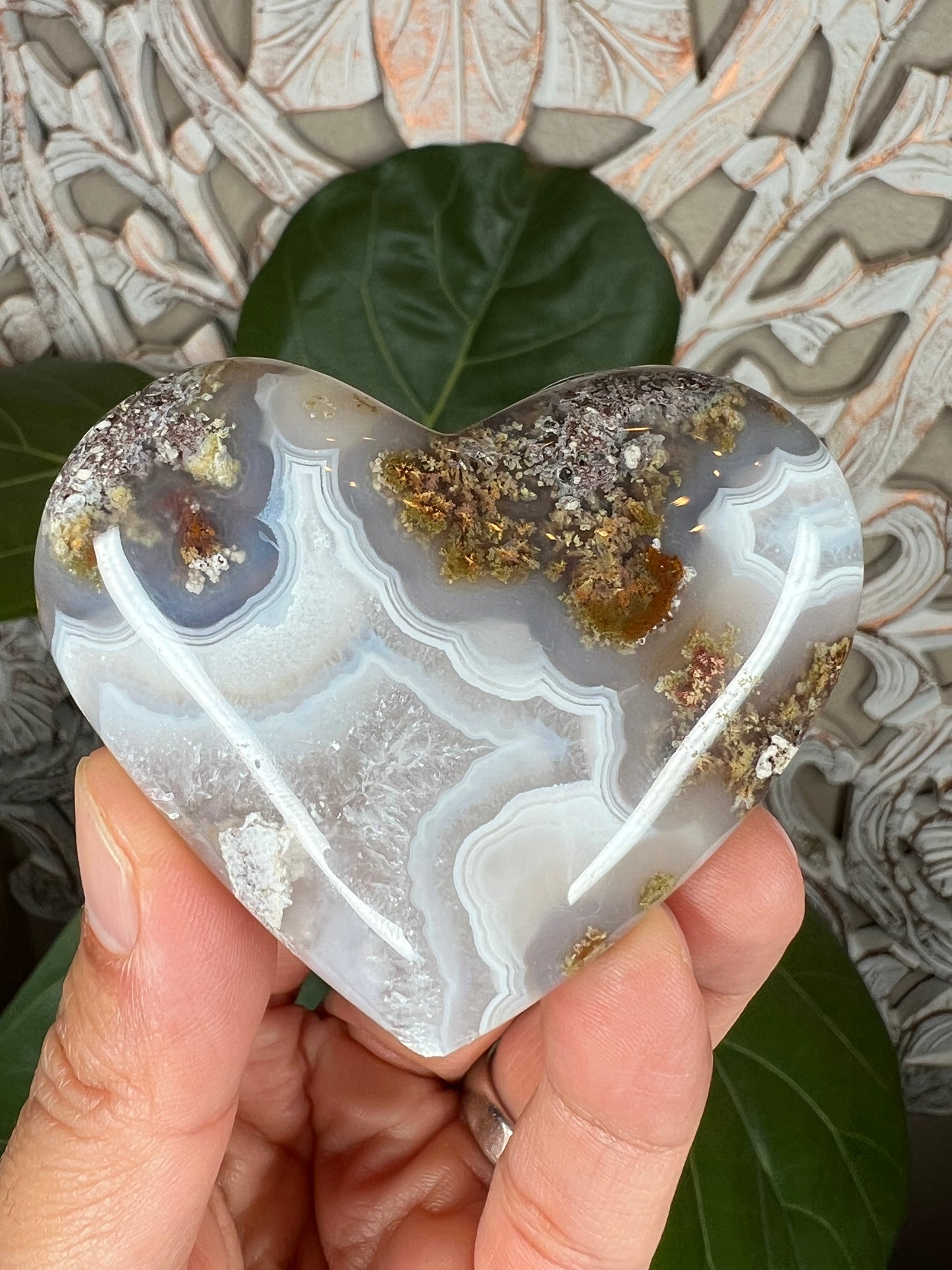 Scenic Moss Agate Heart