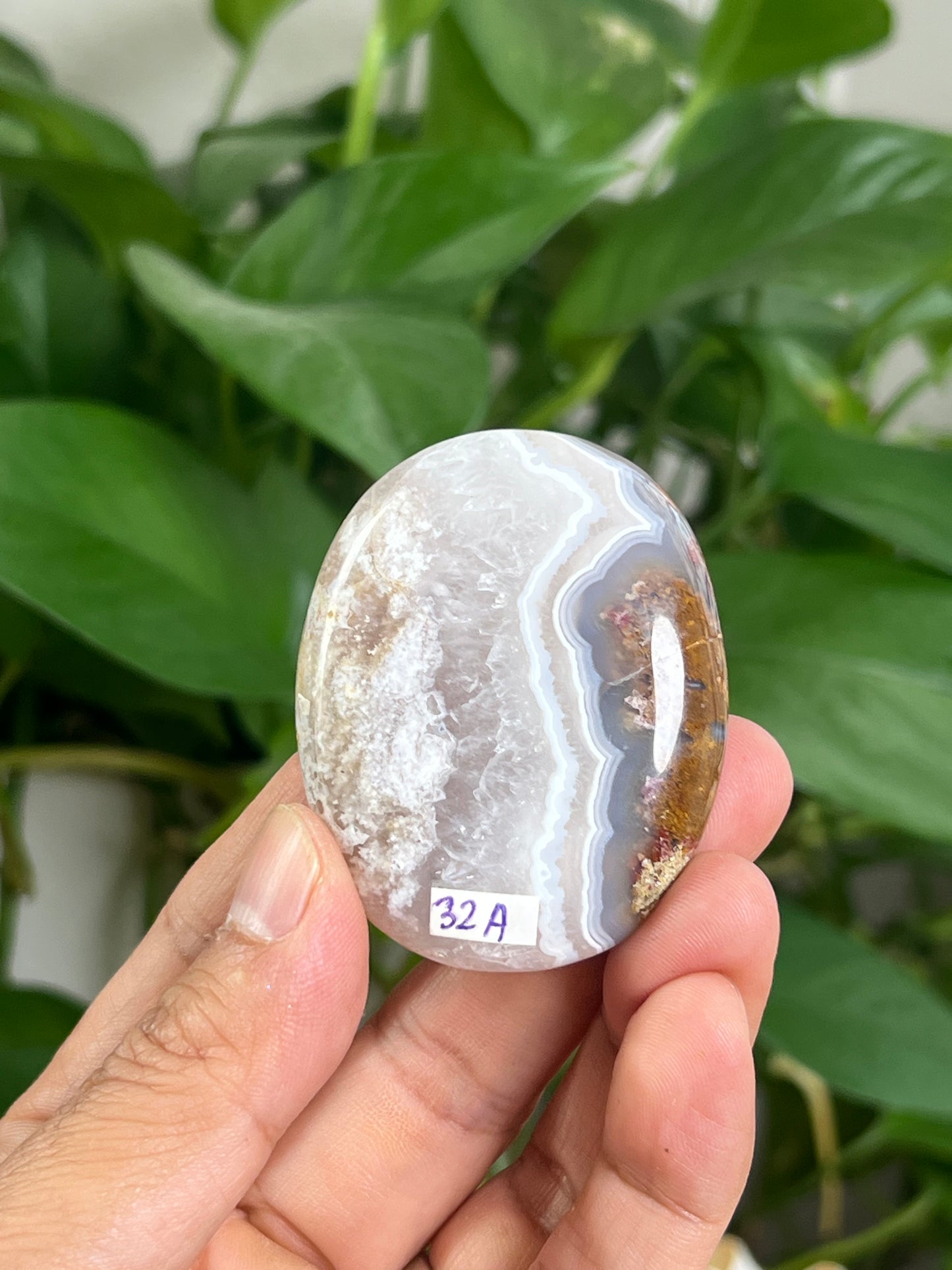 Scenic Moss Agate Palmstone: A