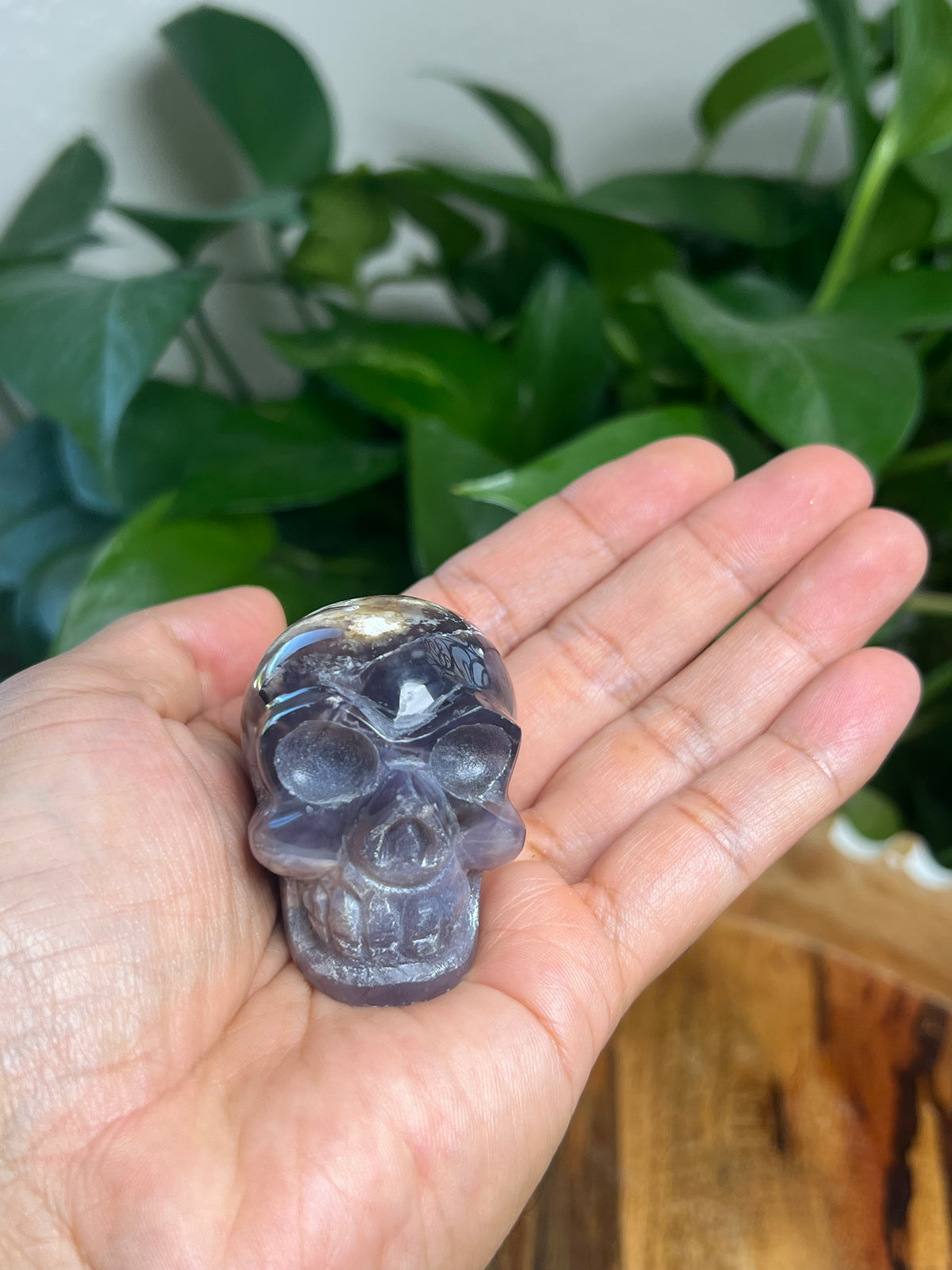 Purple Chalcedony Mini Skull: H