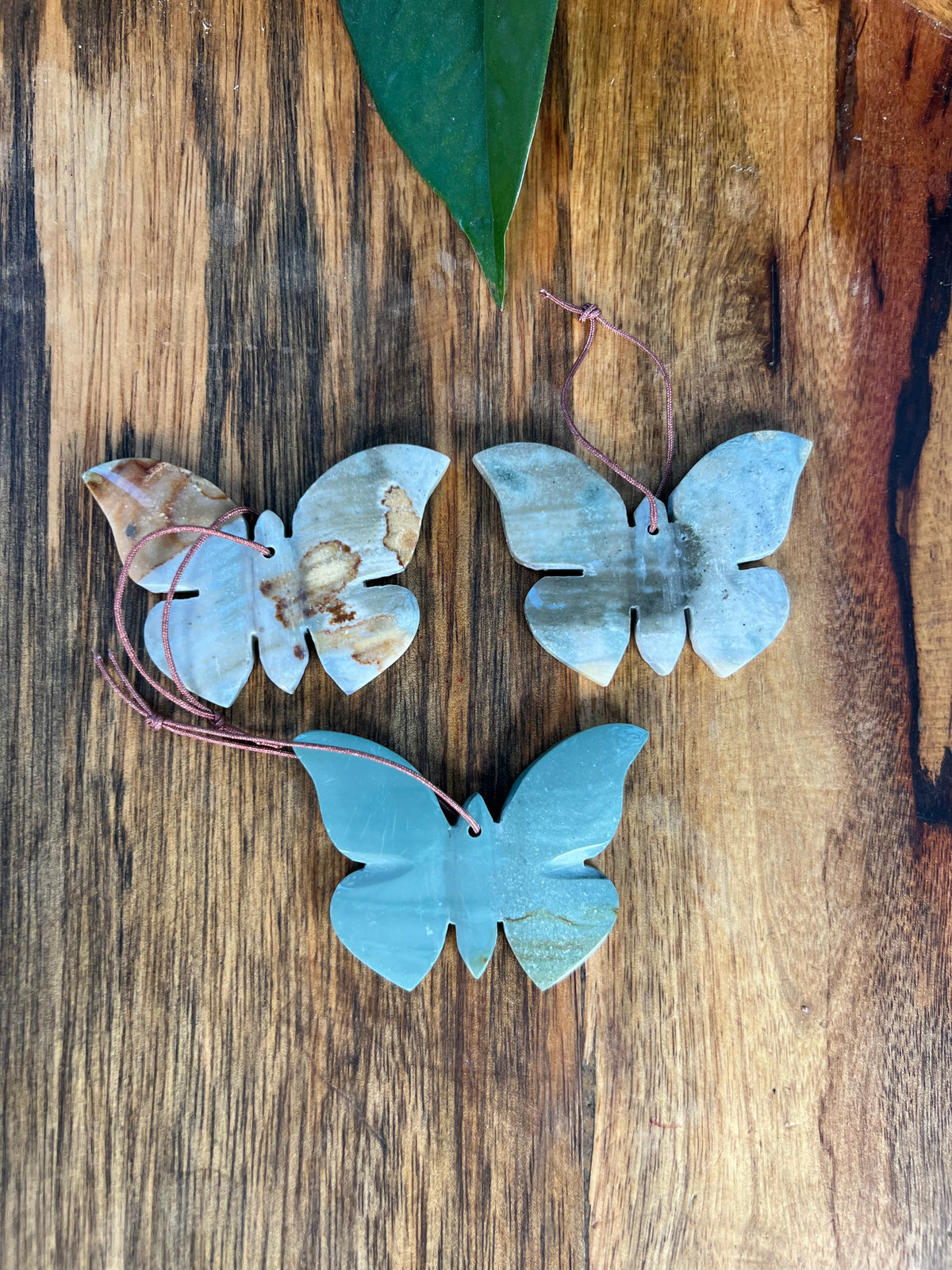 Blue Green Jasper Butterfly Ornaments