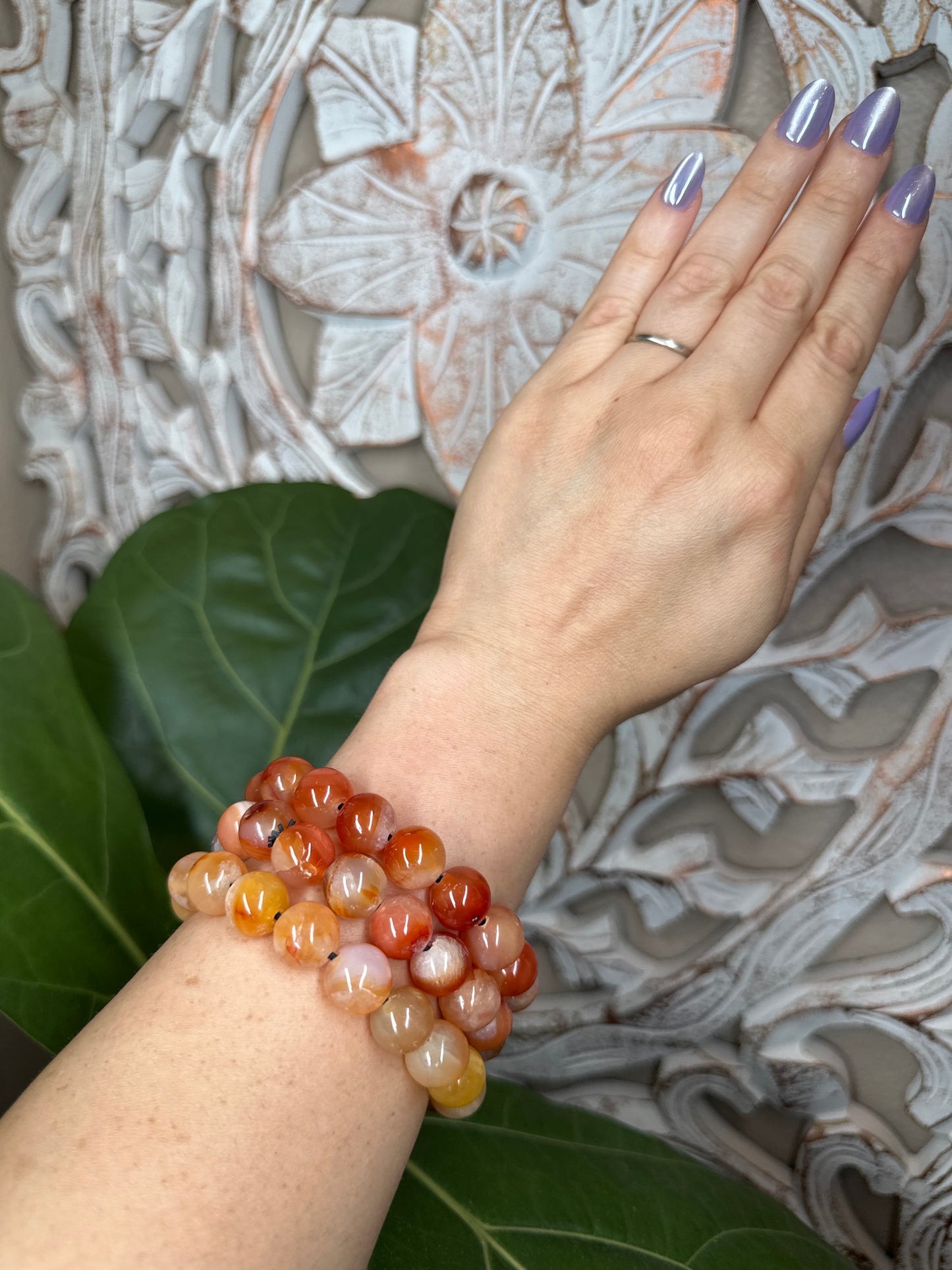 Carnelian Beaded Bracelet (12mm)