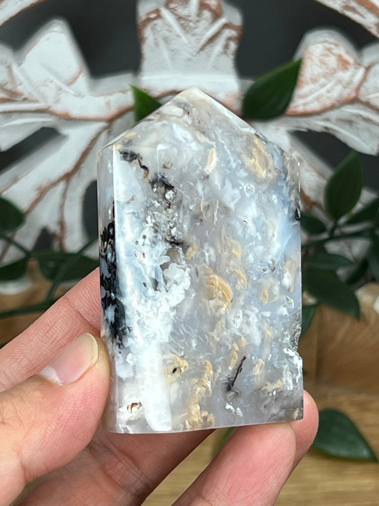Dendritic Tiger Agate mini Tower