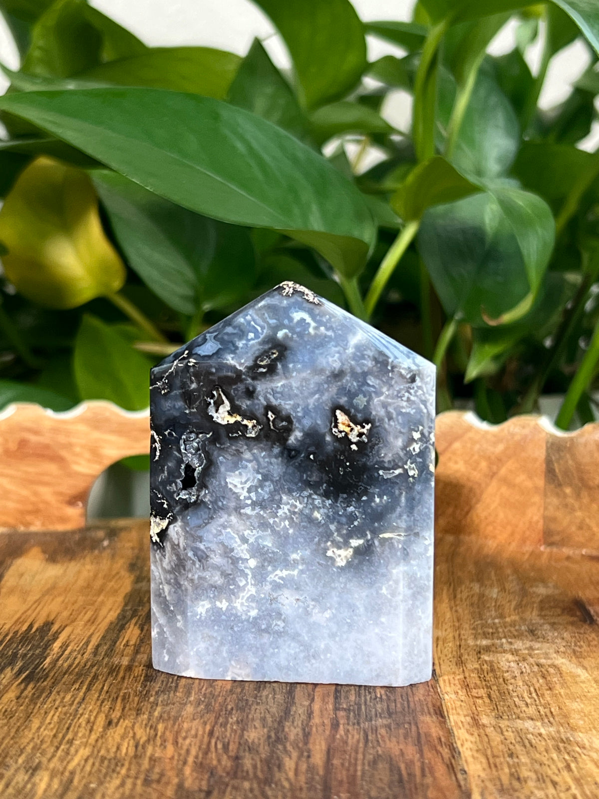 Blue Plume Agate Flat Towers