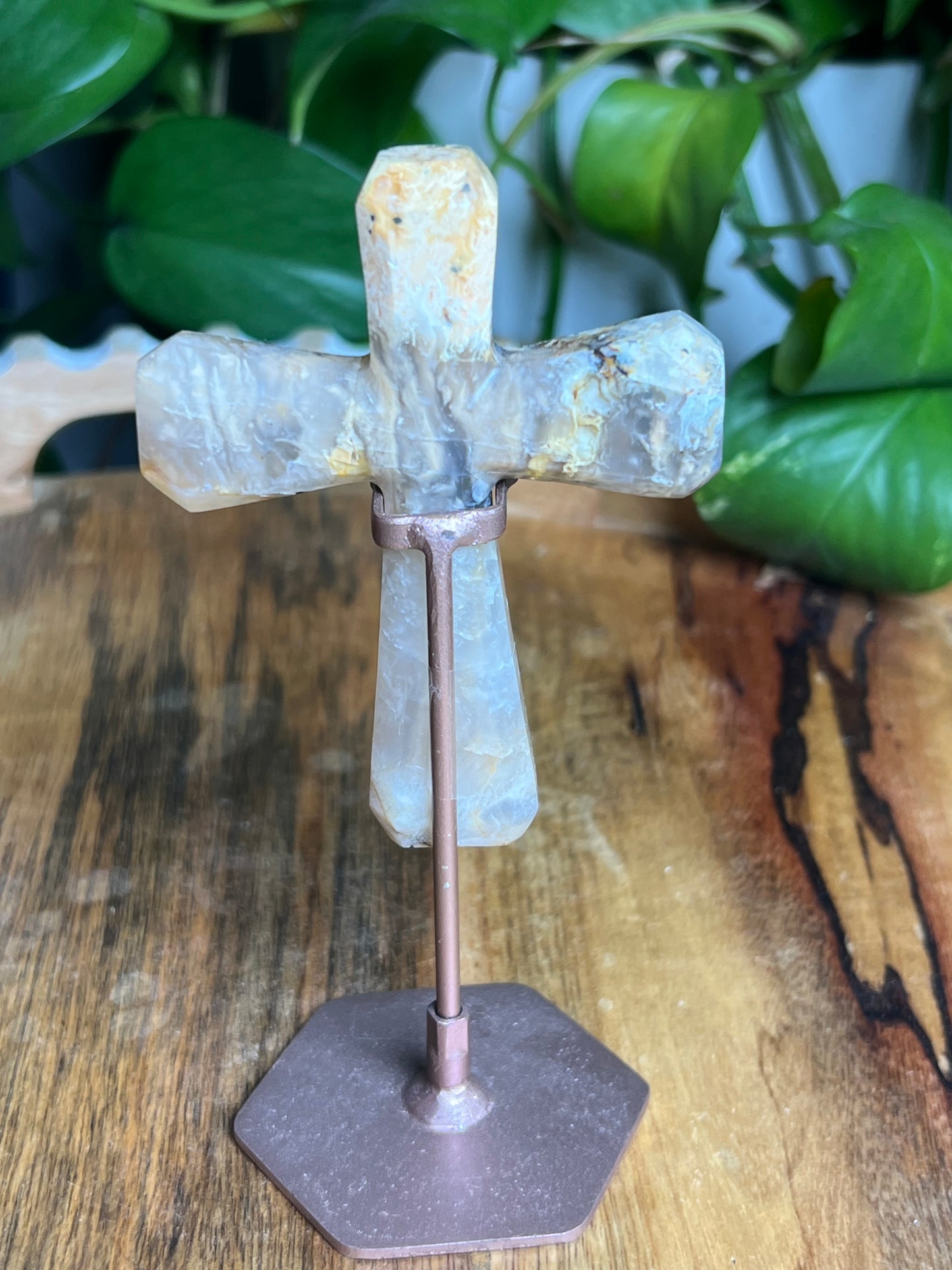 Dendritic Tiger Agate Cross