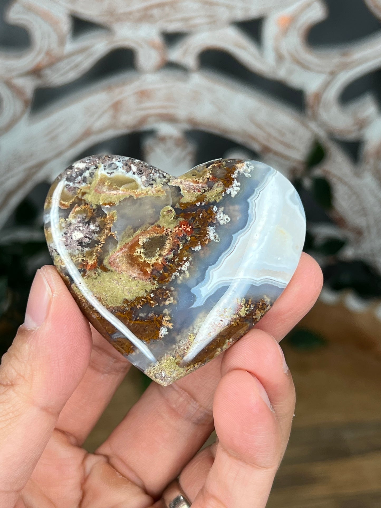 Scenic Moss Agate Heart