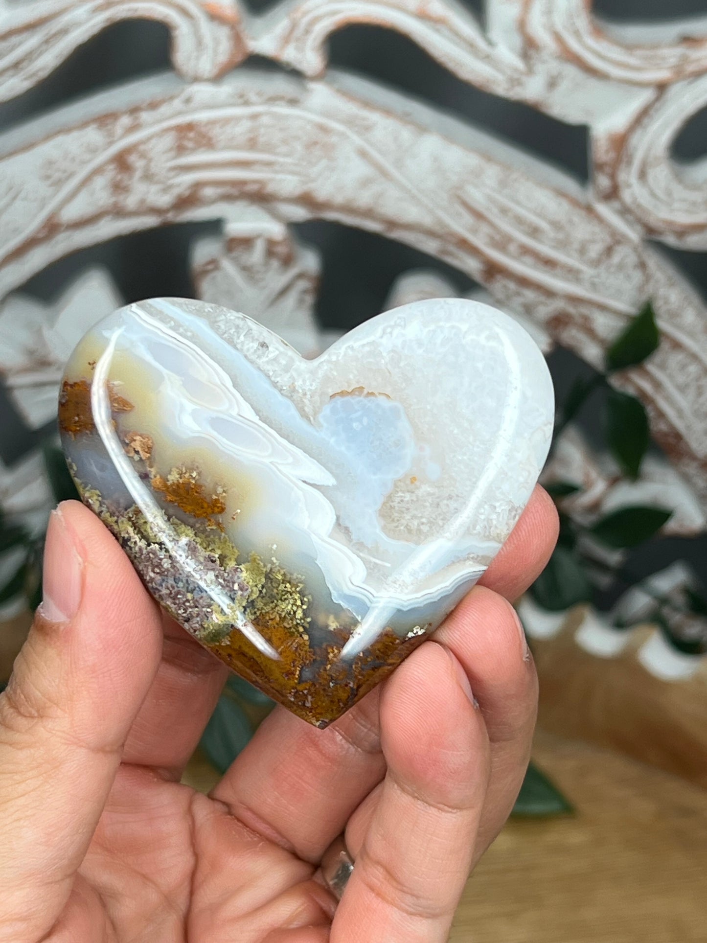 Scenic Moss Agate Heart