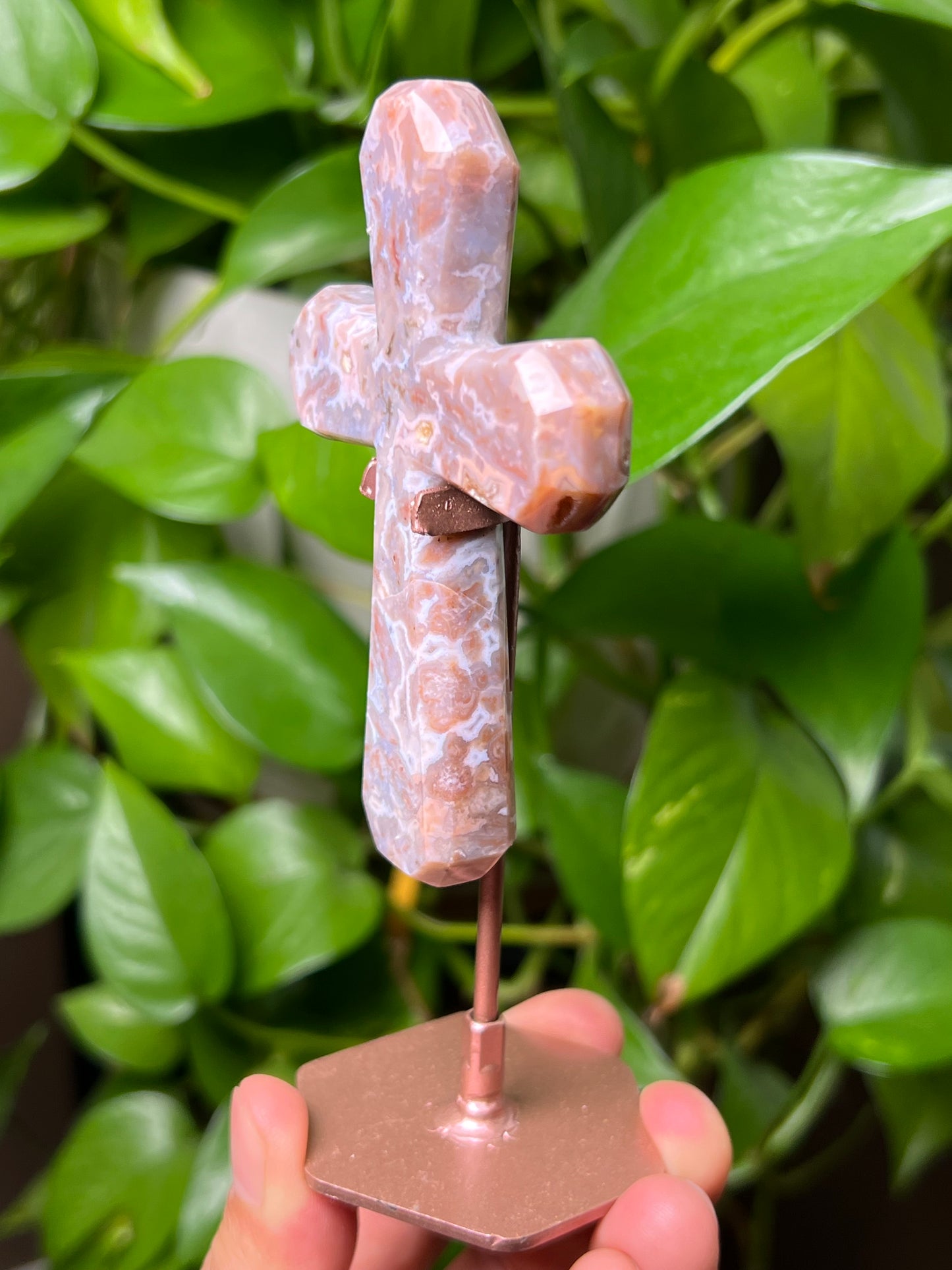 Sumatra Plume Agate Cross