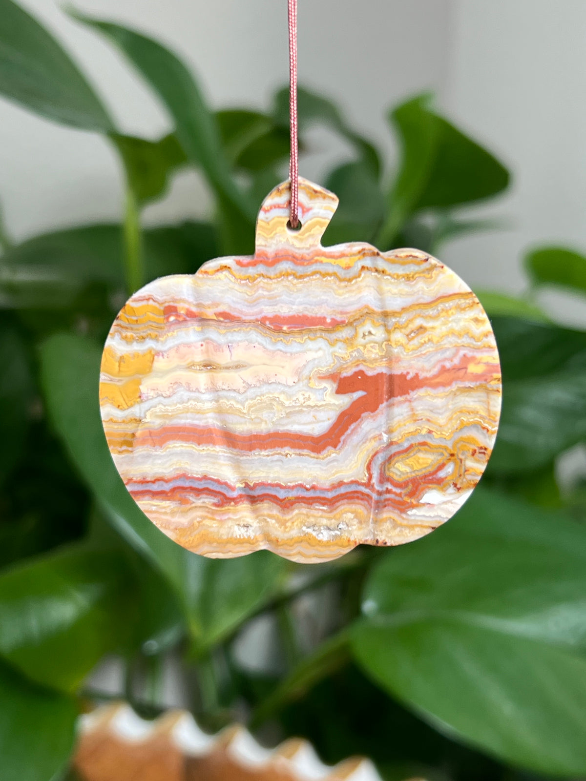 Crazy Lace Agate Ornament Pumpkin: PN