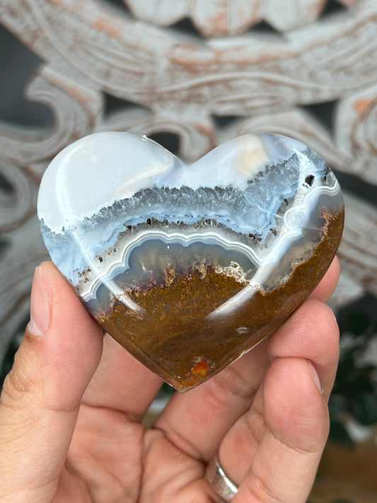Scenic Moss Agate Heart