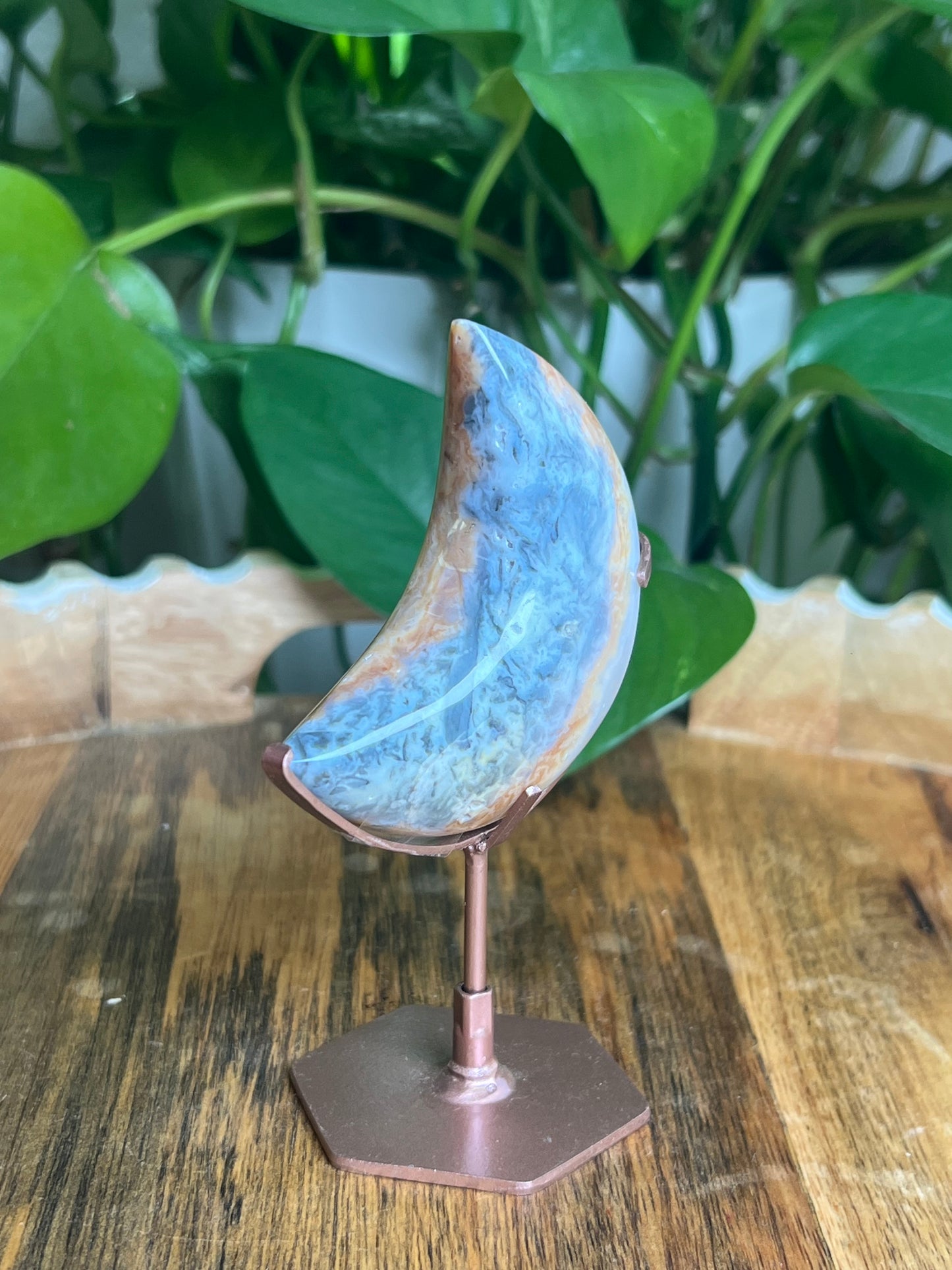 Rainbow Plume Agate Moon: NA
