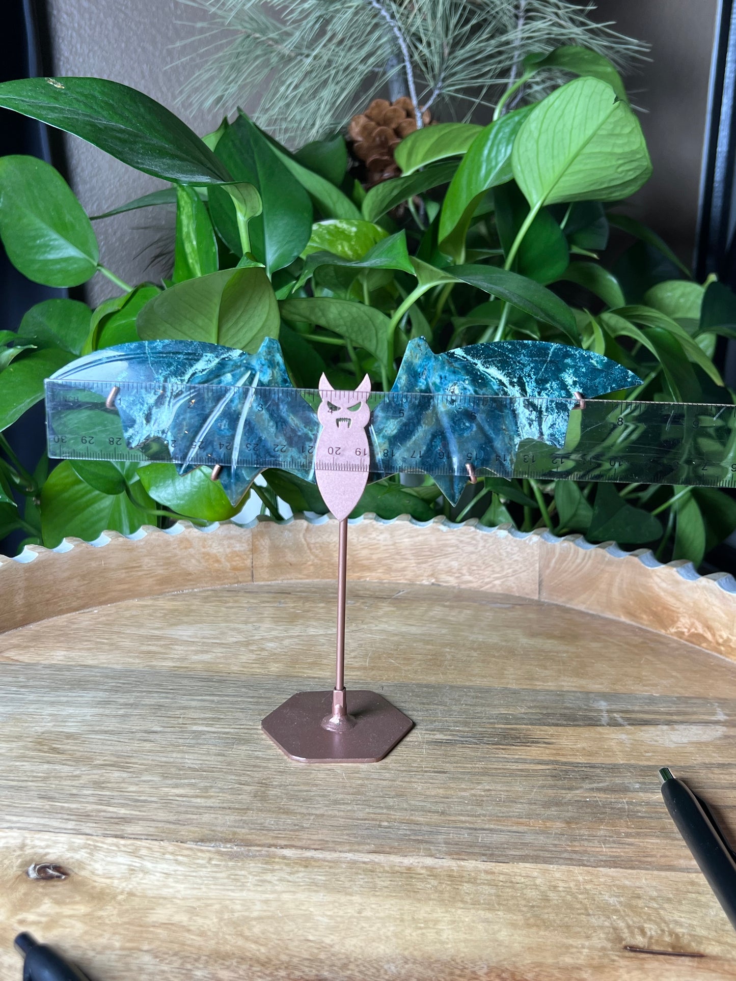 Blue Green Jasper Bat Wings