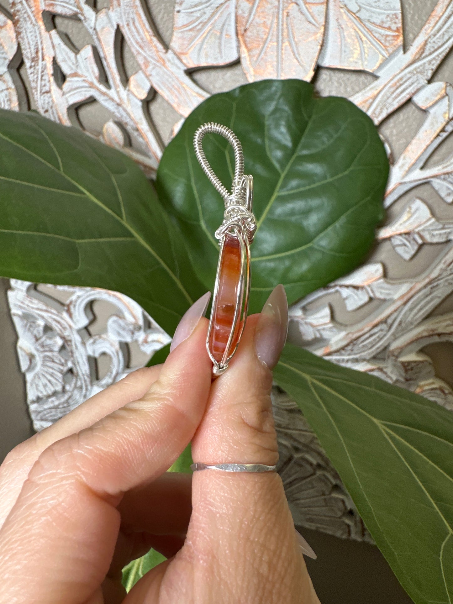 Carnelian Wire Wrapped Necklace