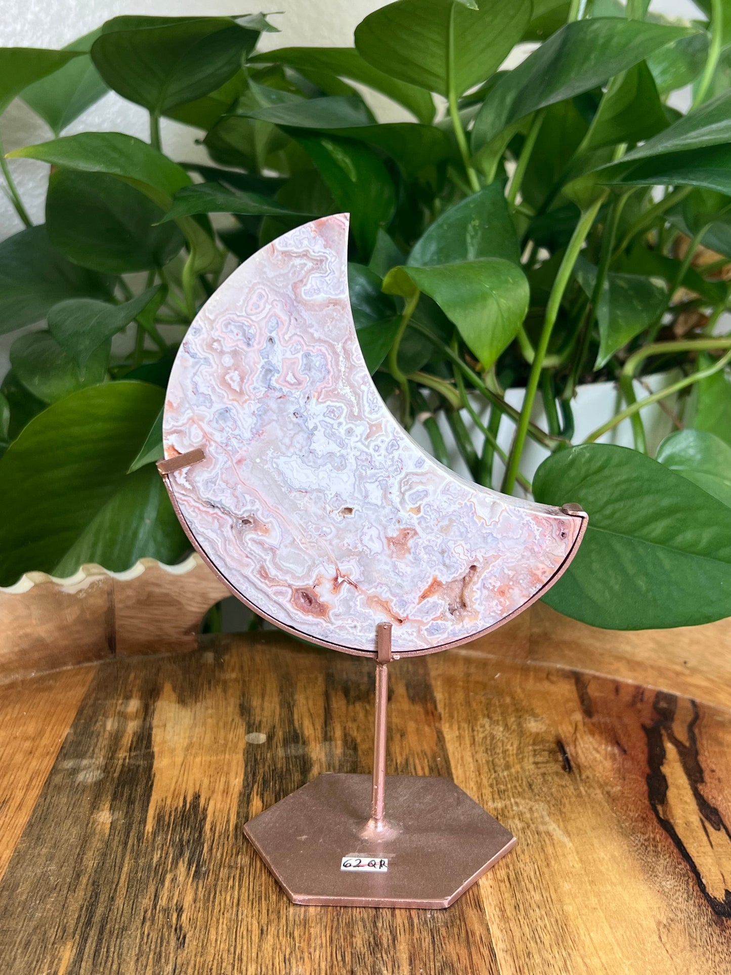 Pink Crazy Lace Agate Moon: QR