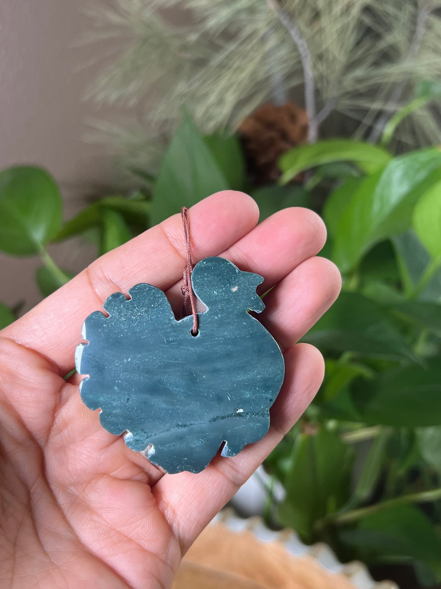 Blue Green Jasper Turkey Ornament